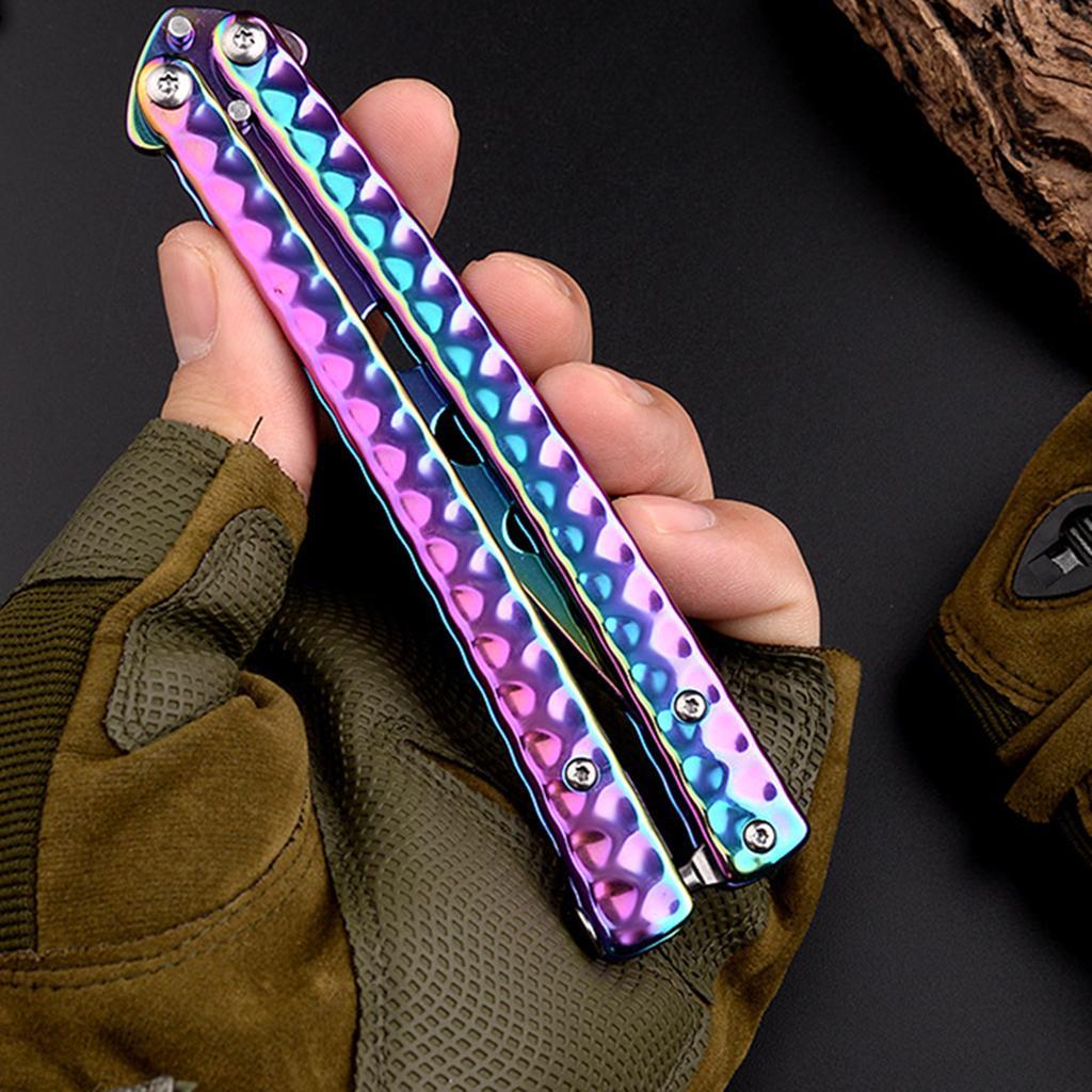 Butterfly Knife Trainer 3CR13 Steel Practice Swords Unsharpened Colorful