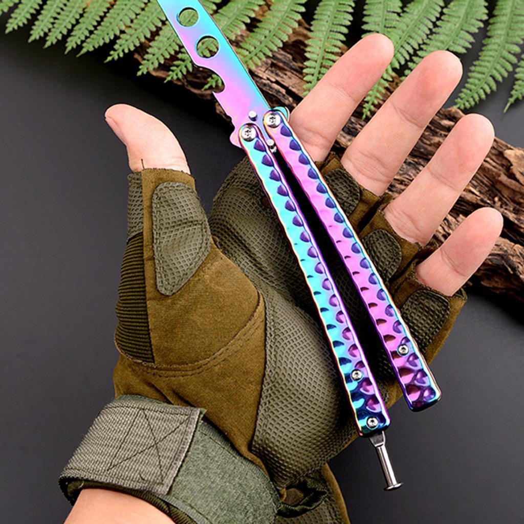 Butterfly Knife Trainer 3CR13 Steel Practice Swords Unsharpened Colorful