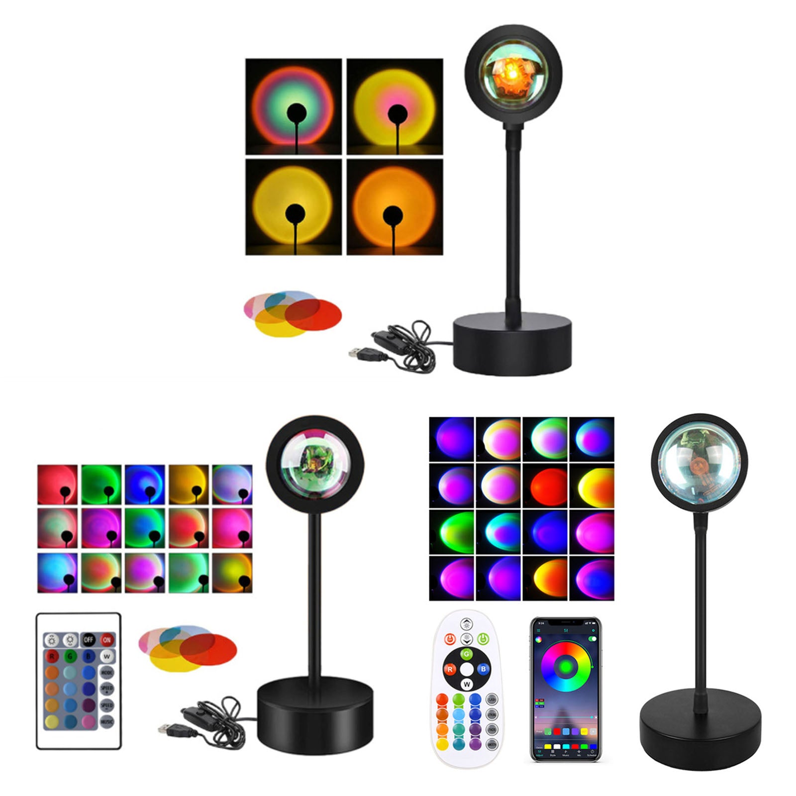 Smart Sunset Projector Projection Atmosphere LED Night Light USB