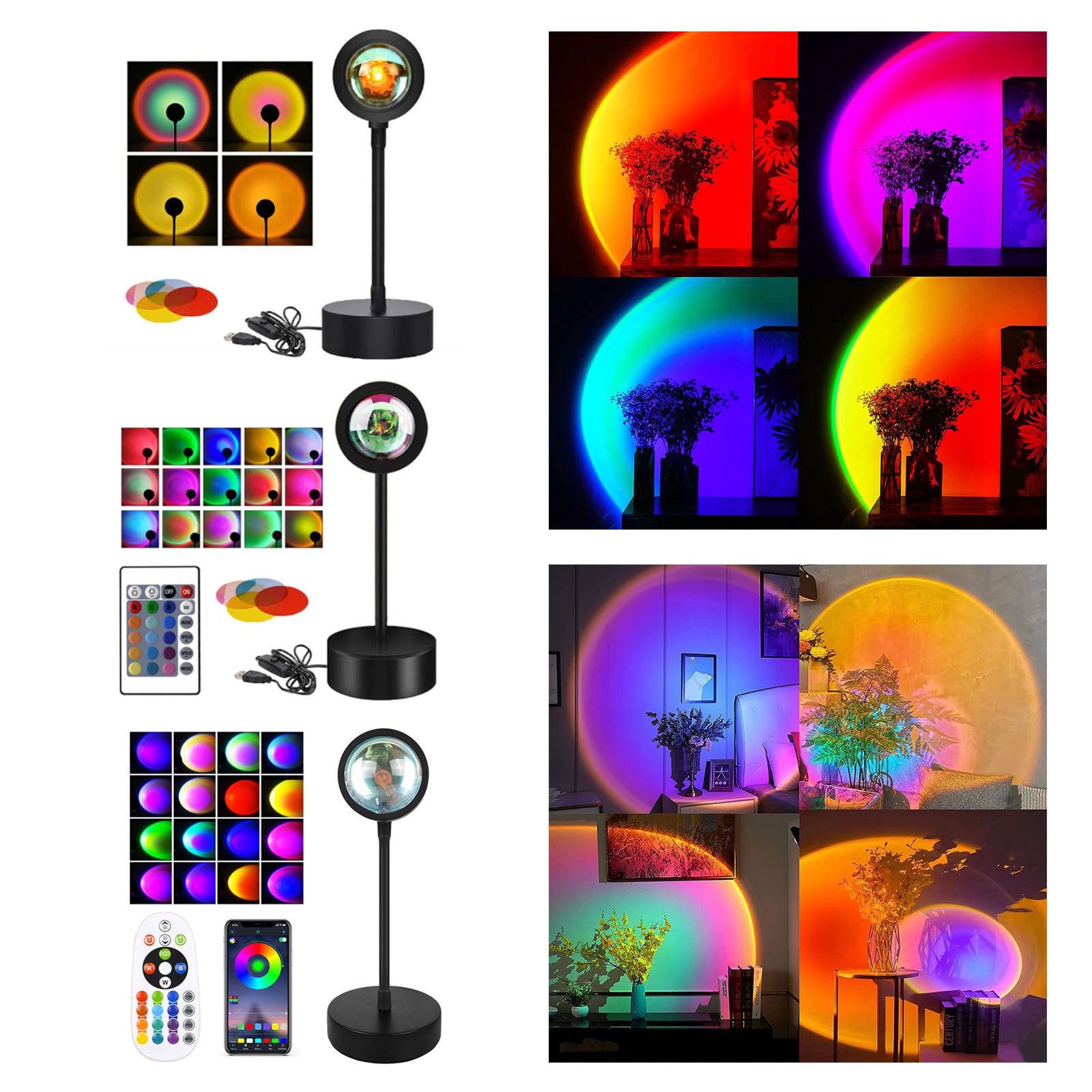 Smart Sunset Projector Projection Atmosphere LED Night Light USB