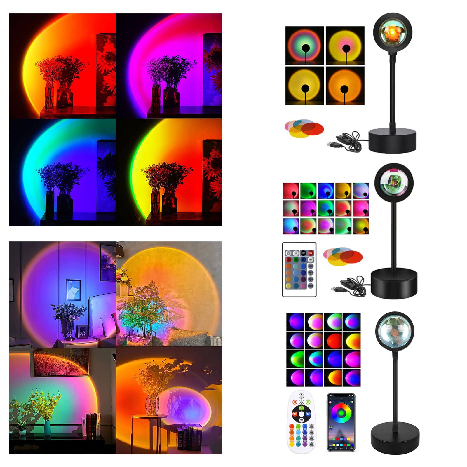 Smart Sunset Projector Projection Atmosphere LED Night Light USB