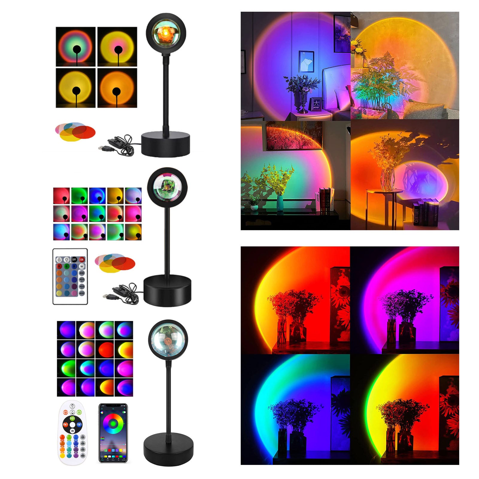 Smart Sunset Projector Projection Atmosphere LED Night Light USB