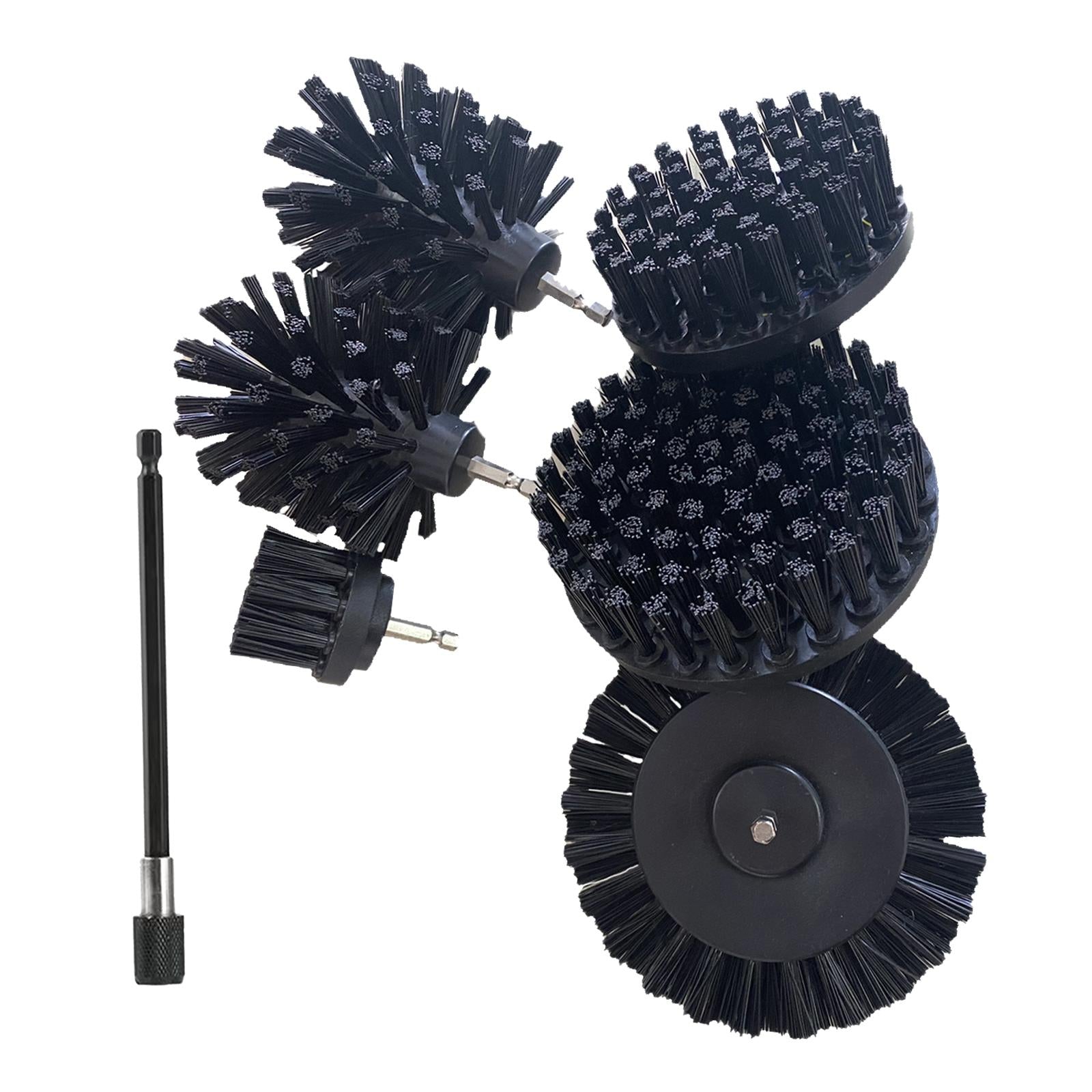 7Pcs Drill Brush Attachment Cleaner Combo Replacement for Bathtub Sink Grout Black
