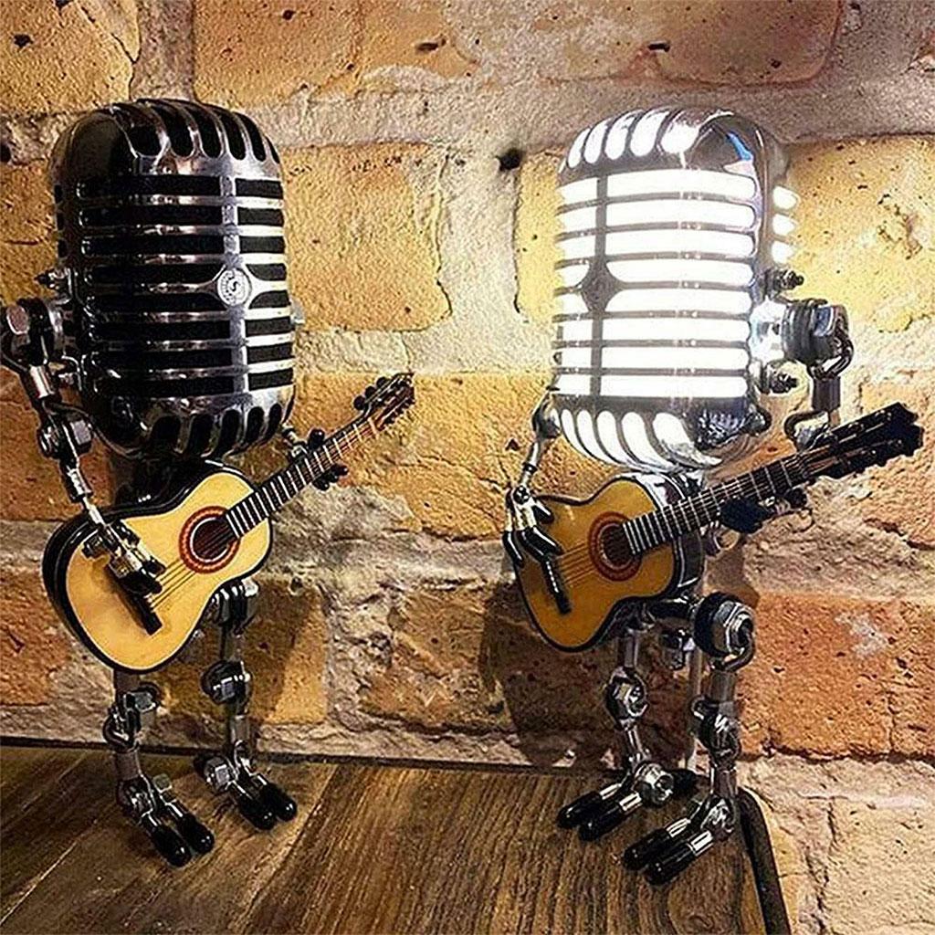 Adjustable Luminous Table Lamp Ornaments Retro Wrought Iron Ornaments Yellow