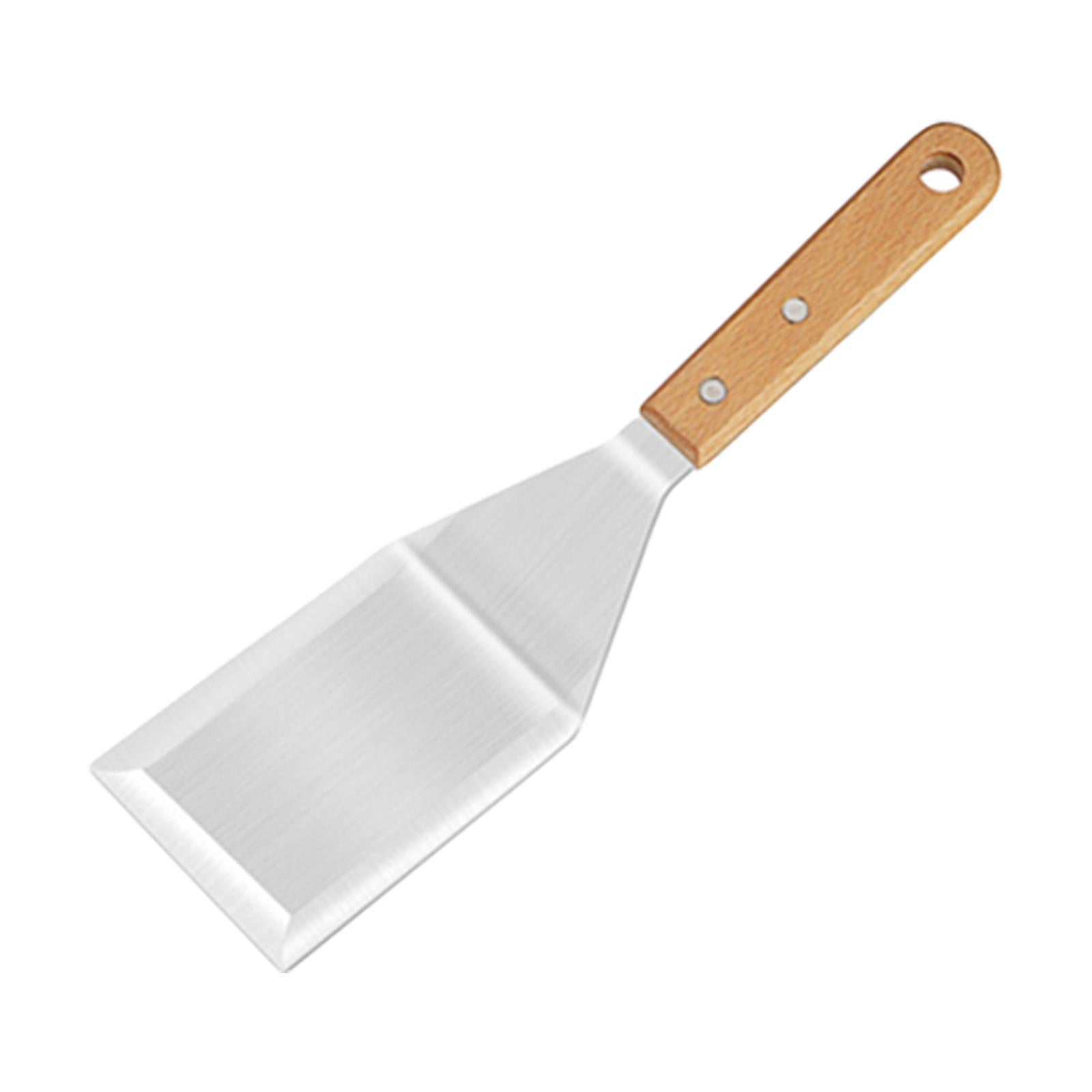 Metal Grill Spatula & Scraper Set Wooden Handle for Cutlets Cooking Baking 4pcs