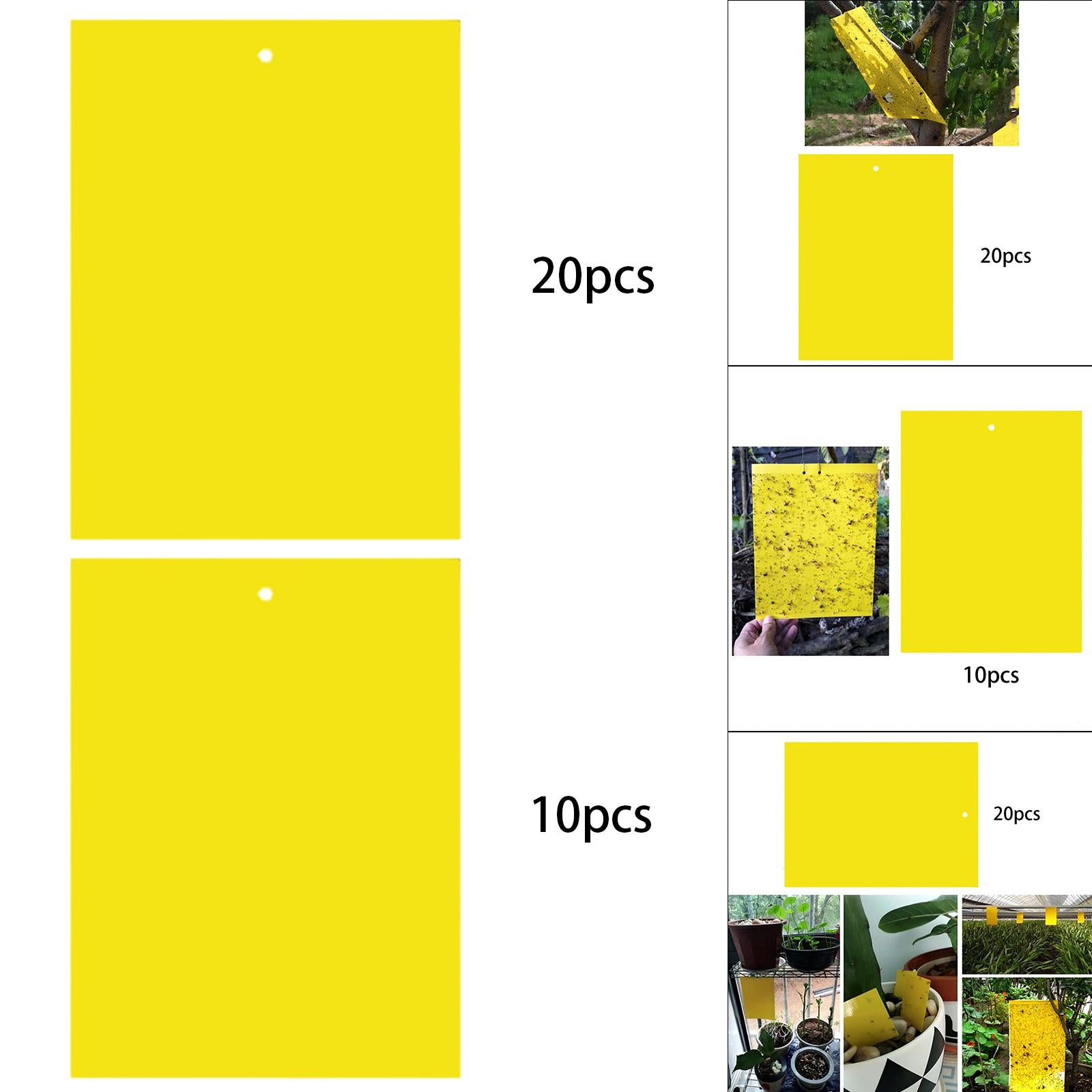 Sticky Traps 20x15cm Yellow Double-Sided for Flying Plant Insect Thrips 10PC