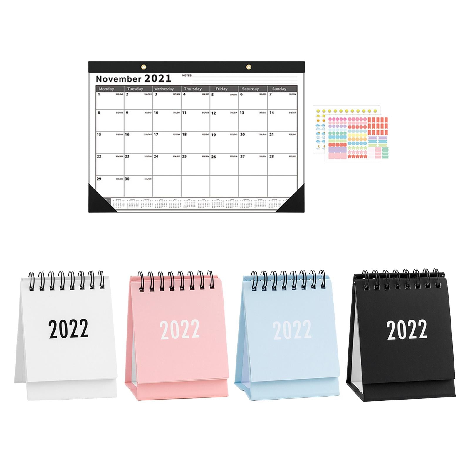 Desktop Calendar Table Work Top Planner Organizer for Home Office White