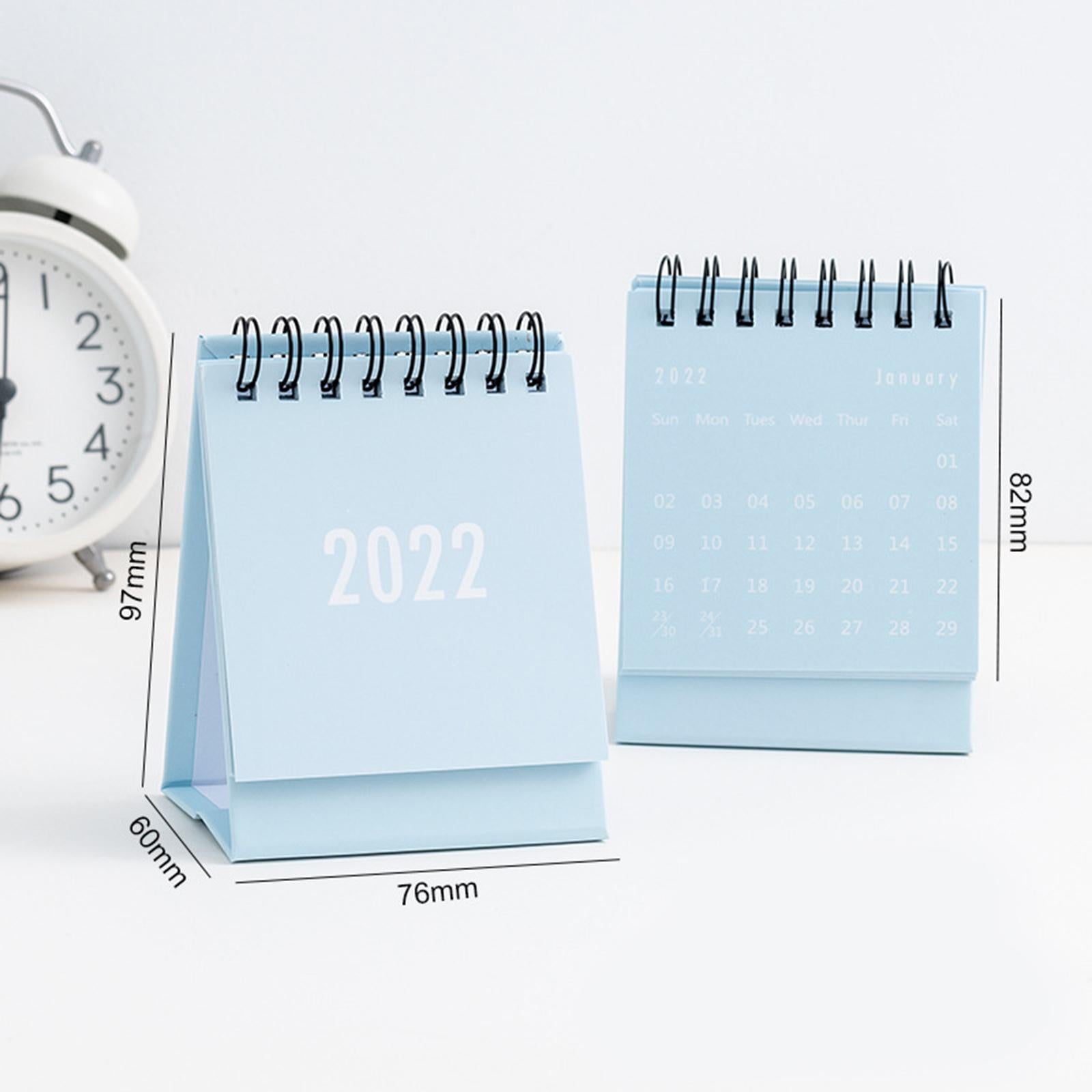 Desktop Calendar Table Work Top Planner Organizer for Home Office Light Blue