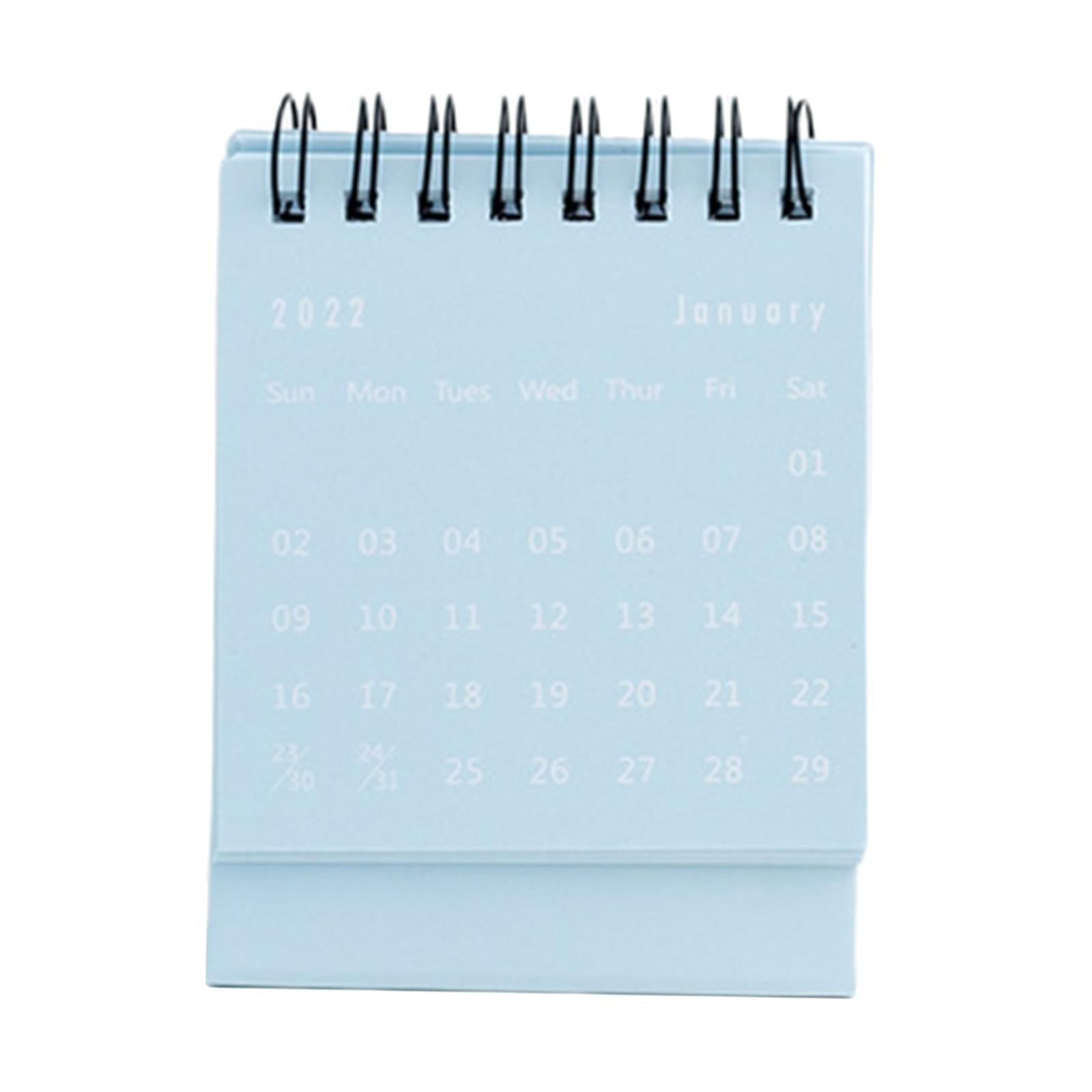 Desktop Calendar Table Work Top Planner Organizer for Home Office Light Blue