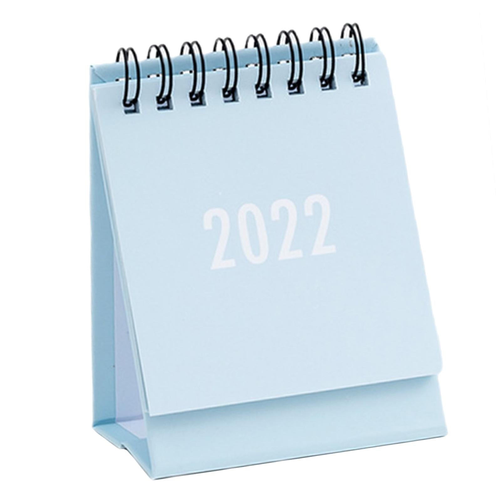 Desktop Calendar Table Work Top Planner Organizer for Home Office Light Blue