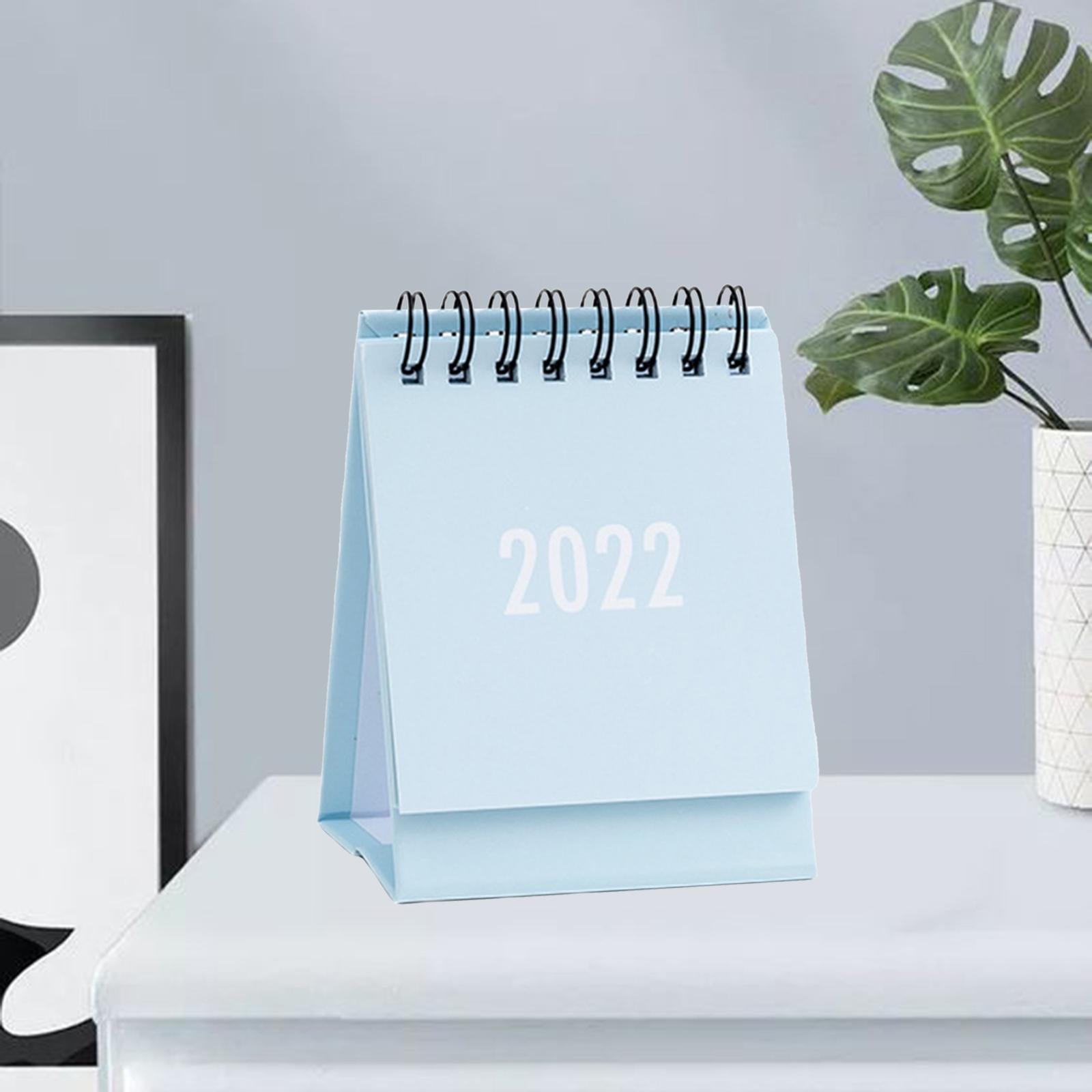Desktop Calendar Table Work Top Planner Organizer for Home Office Light Blue