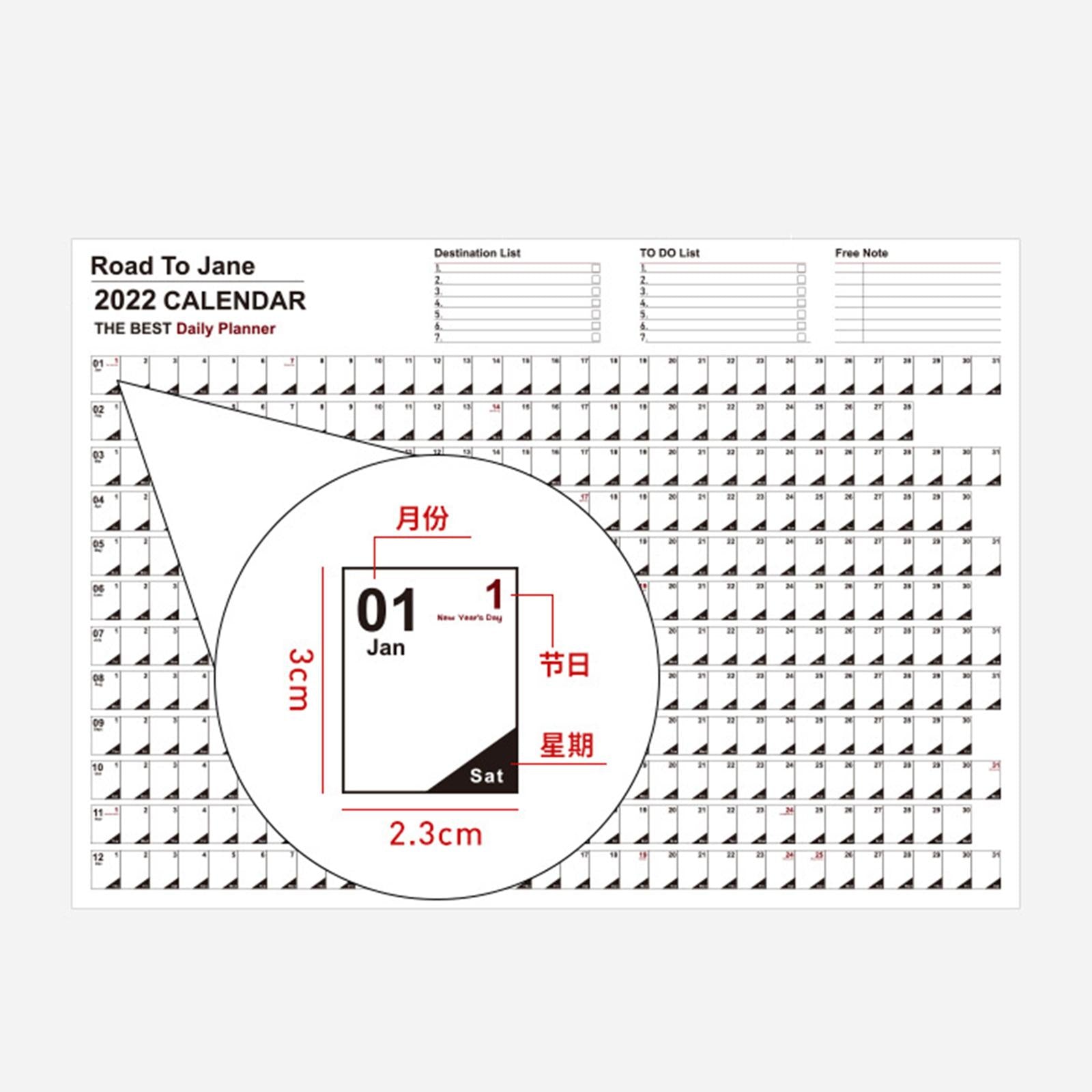 Desktop Calendar Table Work Top Planner Organizer for Home Office Black 2