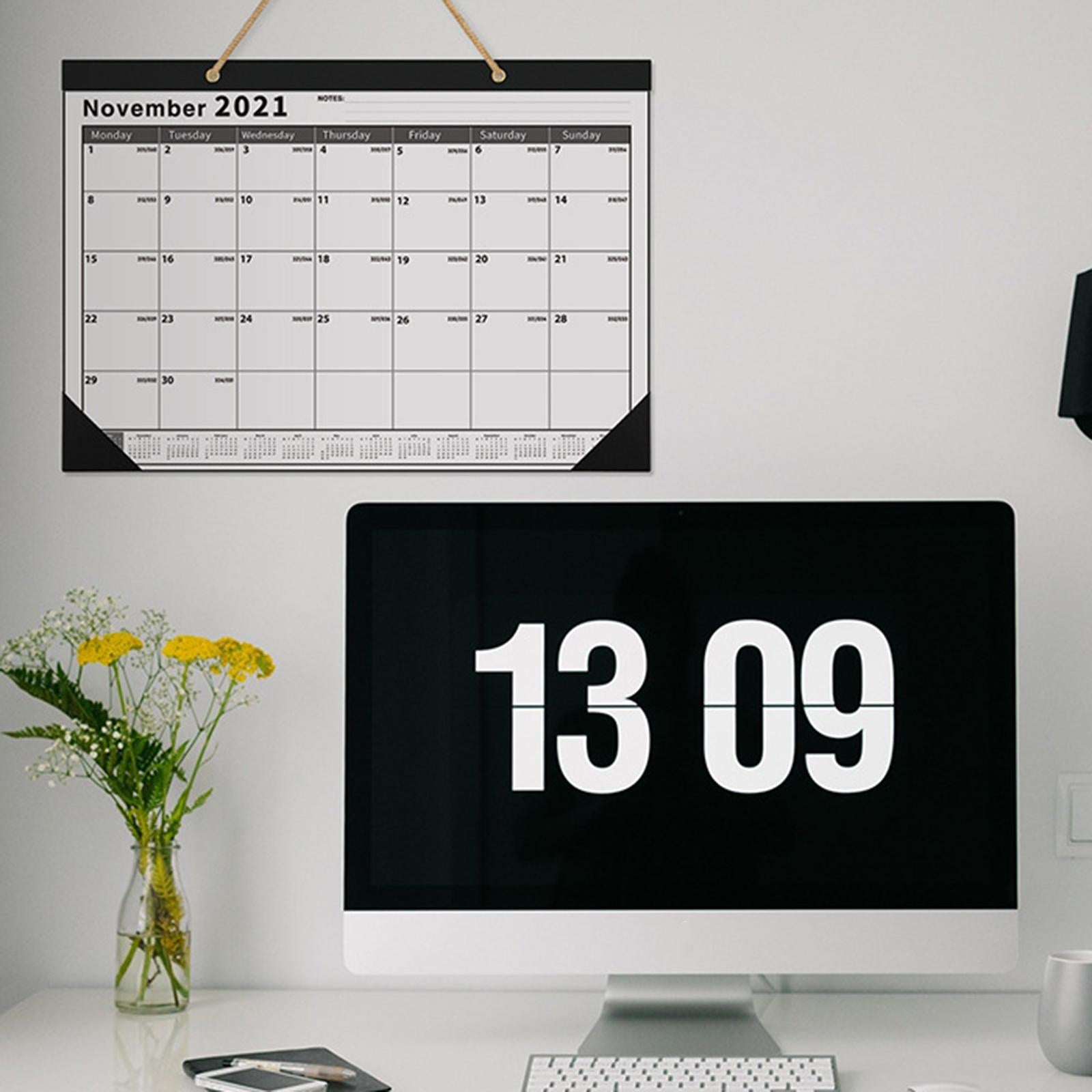 Desktop Calendar Table Work Top Planner Organizer for Home Office Black 2