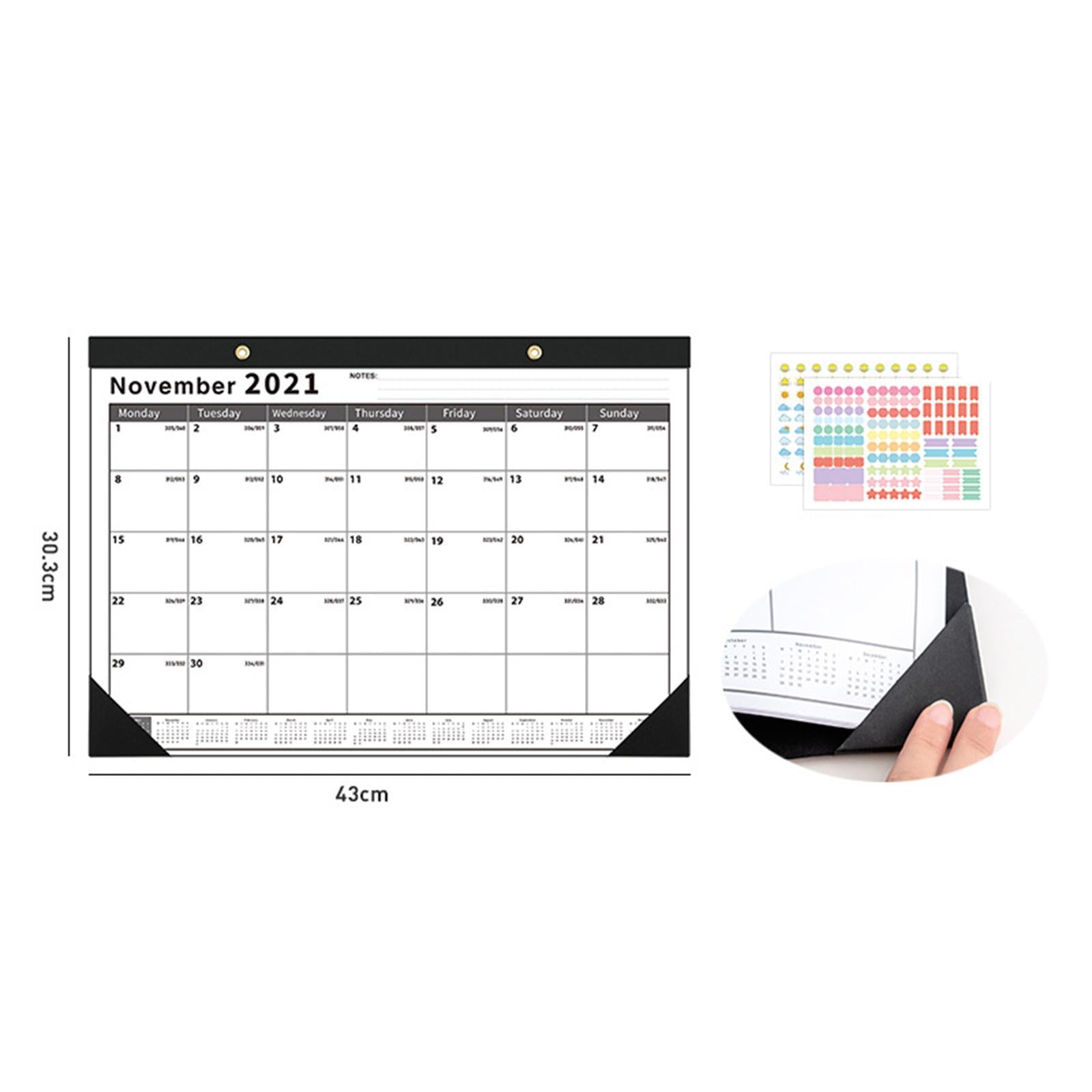 Desktop Calendar Table Work Top Planner Organizer for Home Office Black 2