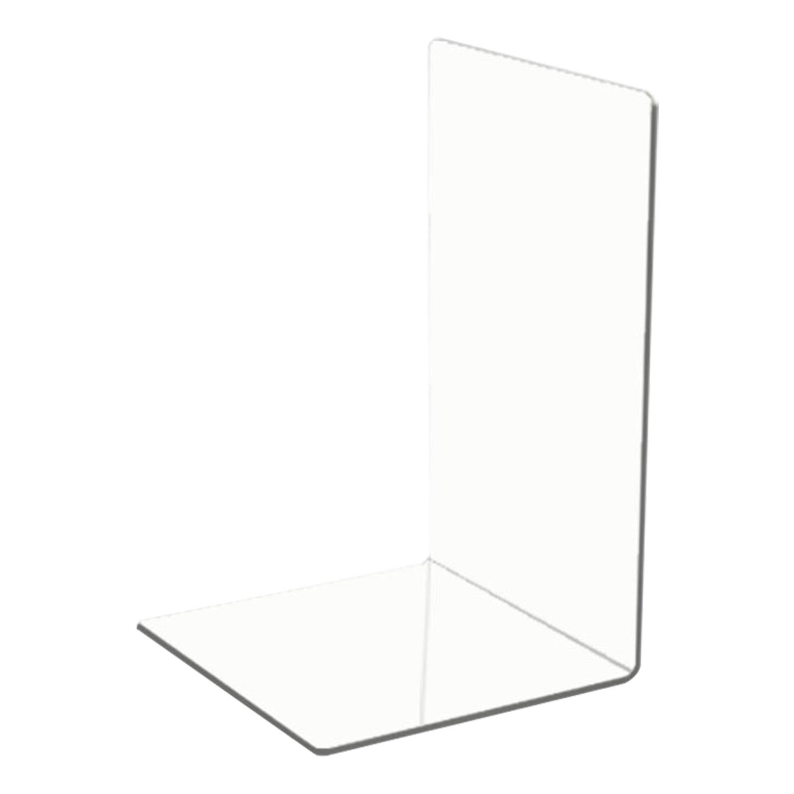 L-Shaped Bookends Desktop Organizer Sturdy for Shelves Books 12x12x19cm Frosted