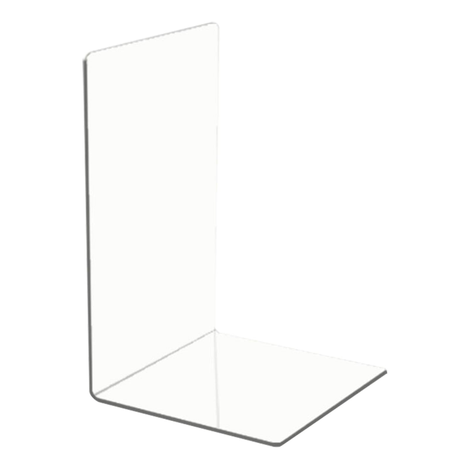 L-Shaped Bookends Desktop Organizer Sturdy for Shelves Books 12x12x19cm Frosted