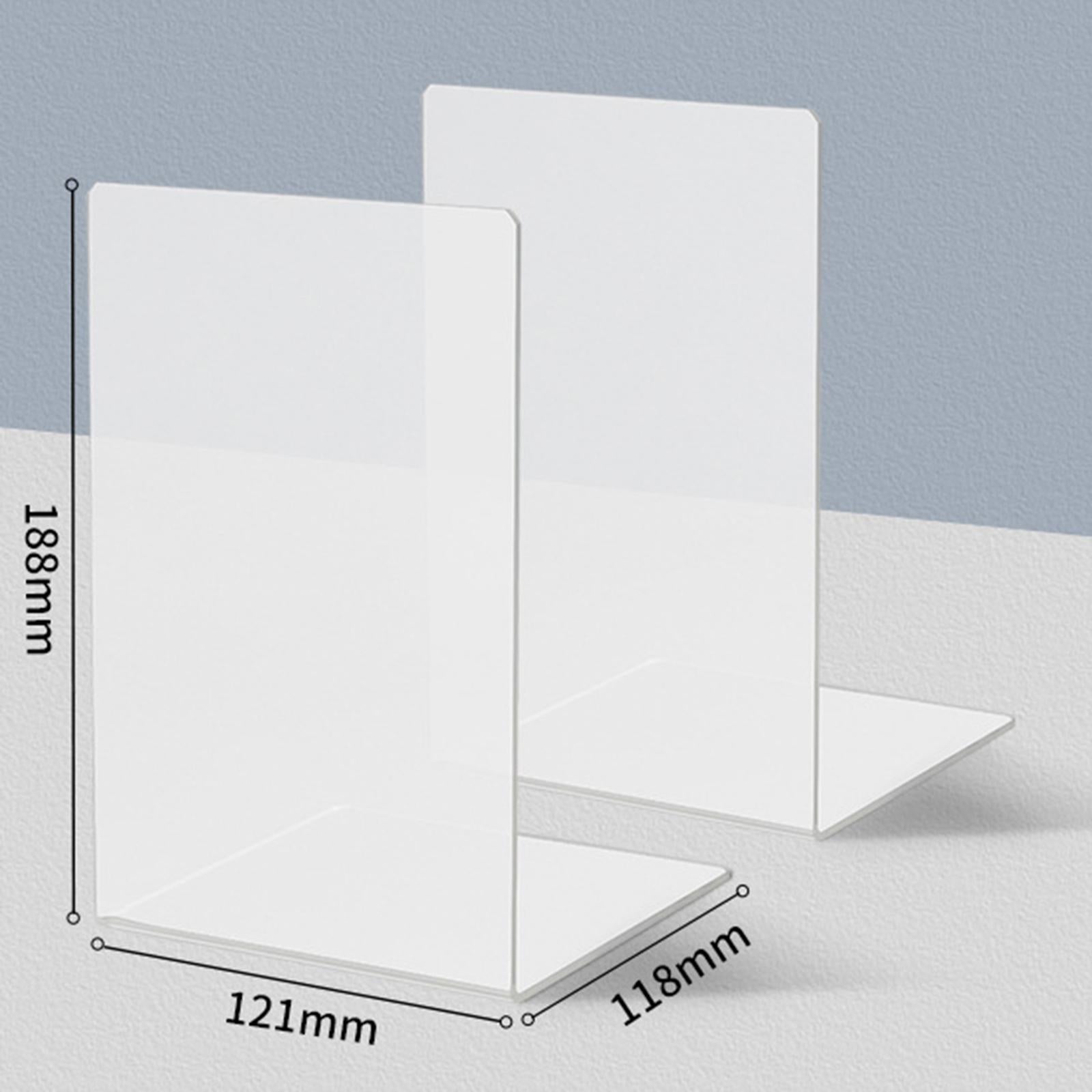 Book End Desktop Organizer Book Stopper for Workspace Library Magazine File Frosted