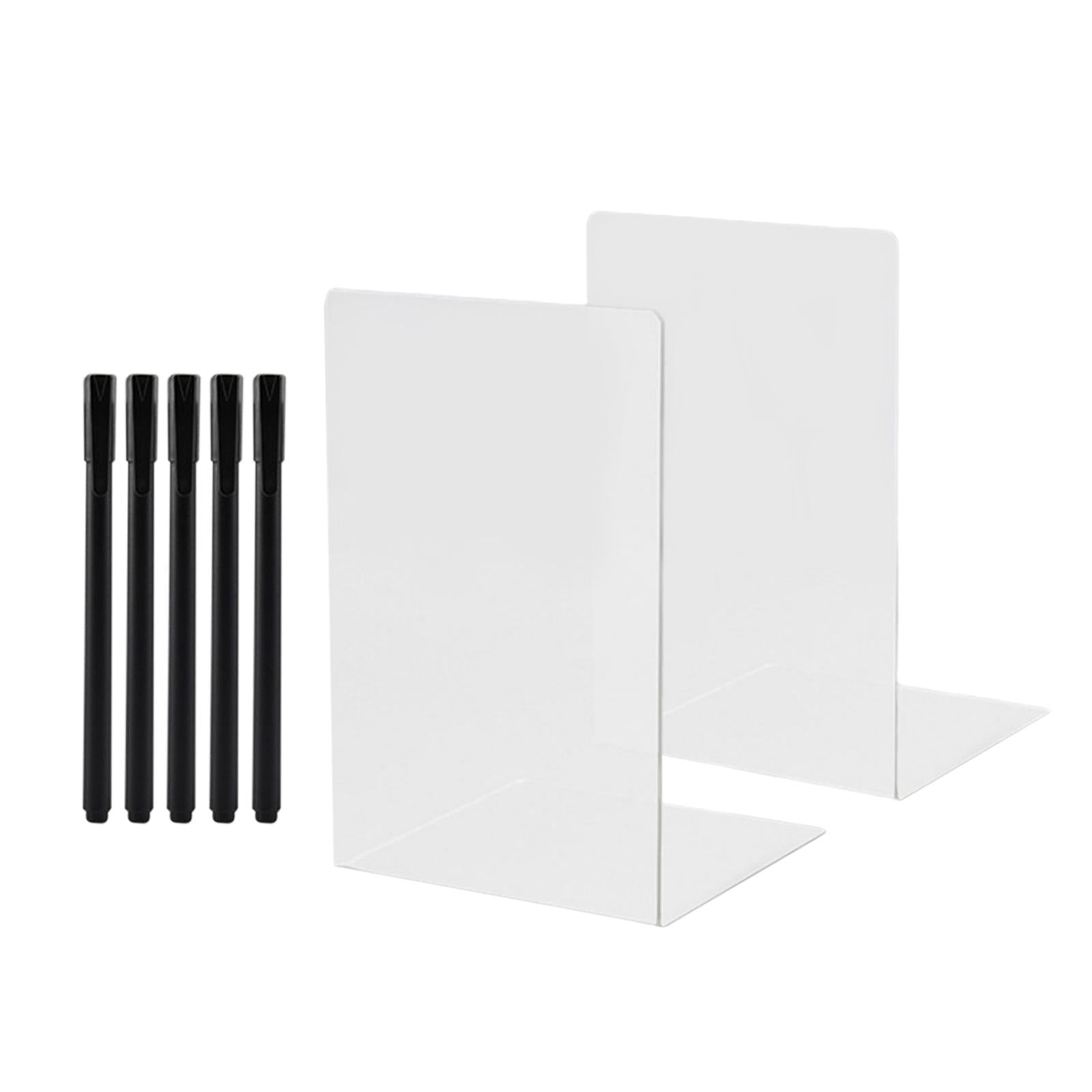 Book End Desktop Organizer Book Stopper for Workspace Library Magazine File Frosted