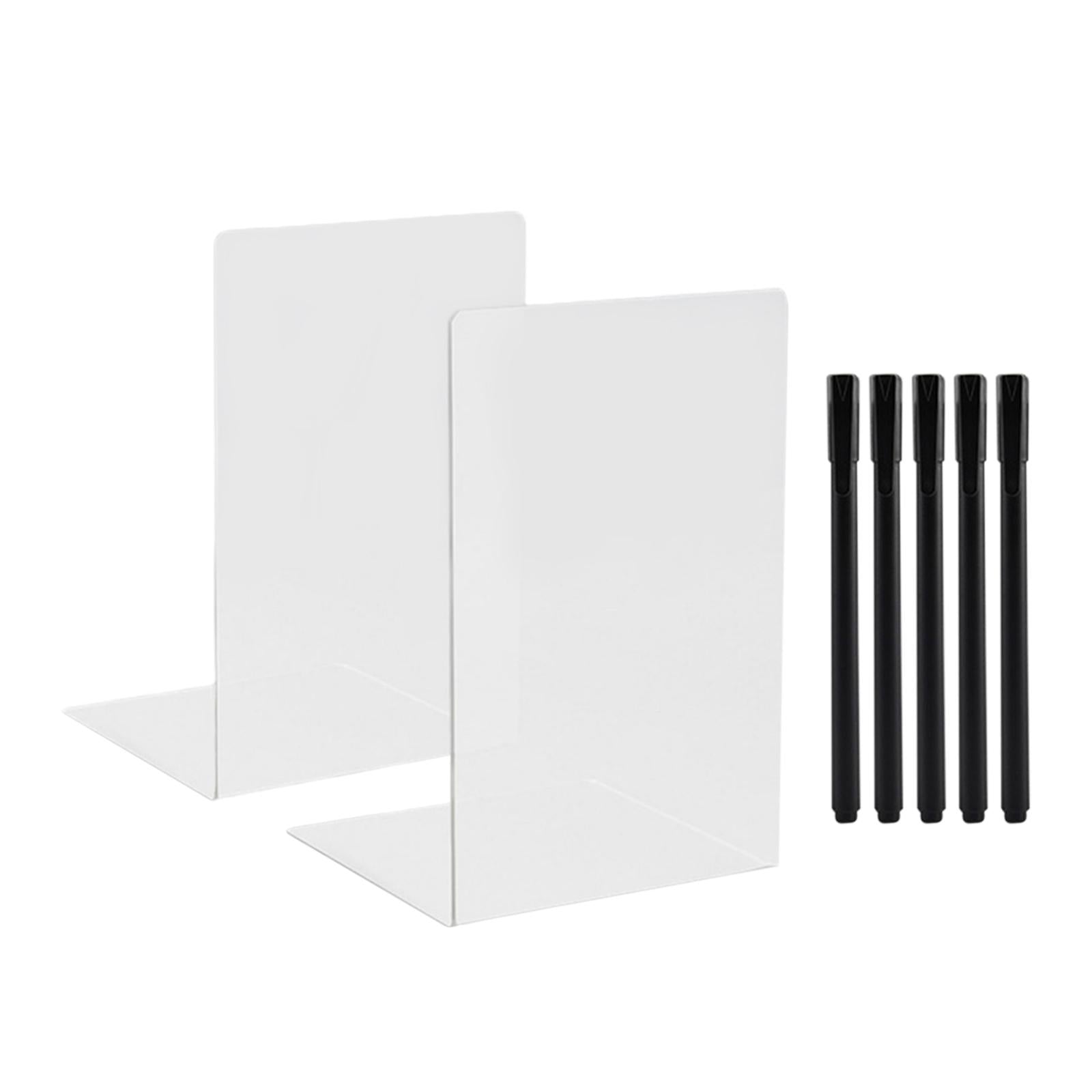 Book End Desktop Organizer Book Stopper for Workspace Library Magazine File Frosted