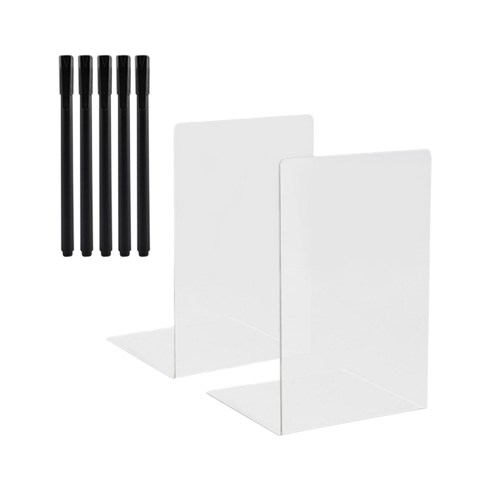 Book End Desktop Organizer Book Stopper for Workspace Library Magazine File Frosted