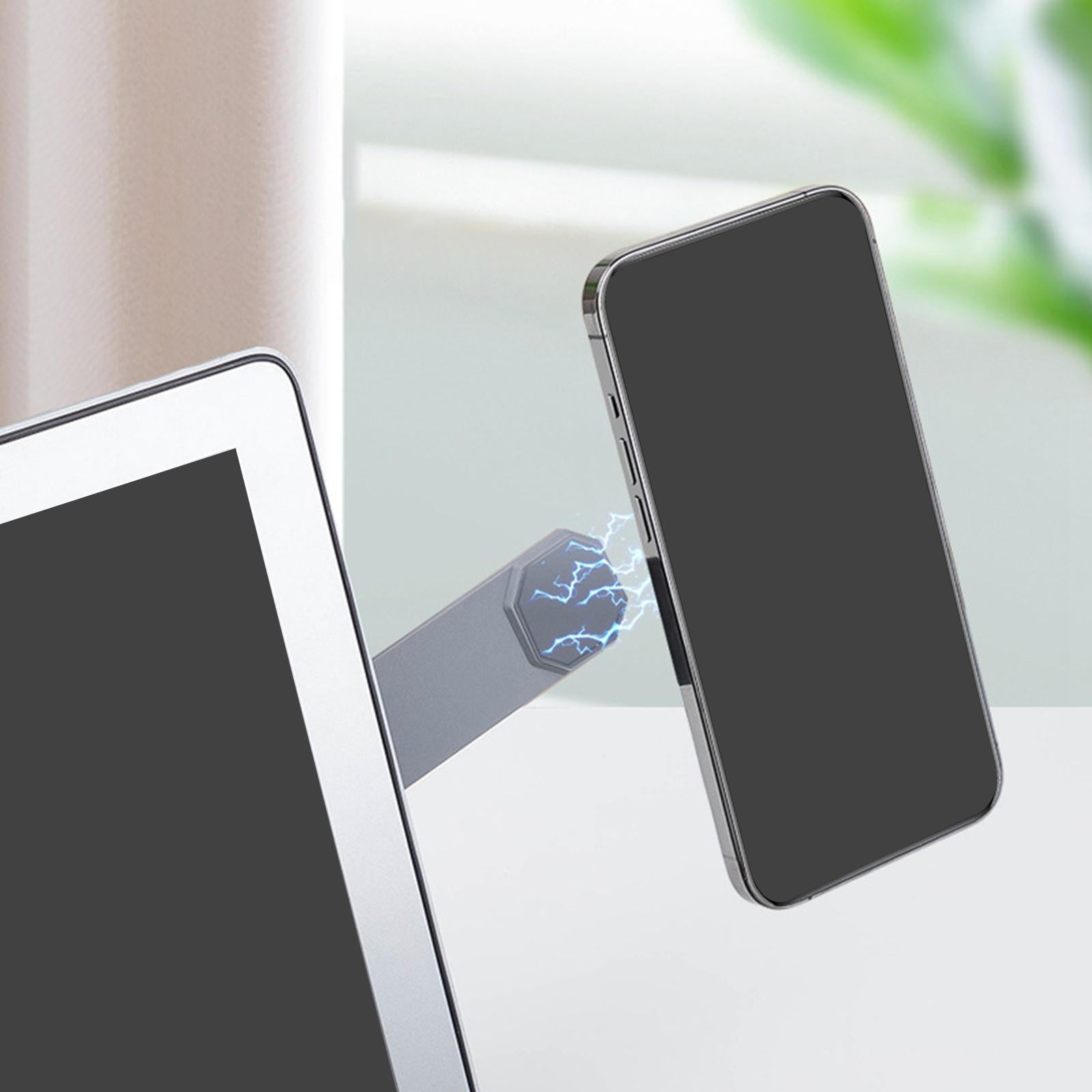 Expansion Laptop Phone Bracket Side Phone Holder for Computer Phone Gray