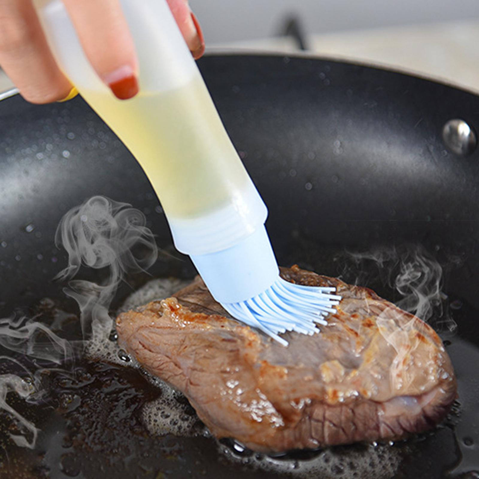 BBQ/Pastry Basting Brushes Oil Dispenser Bottle High Temperature for Kitchen Blue