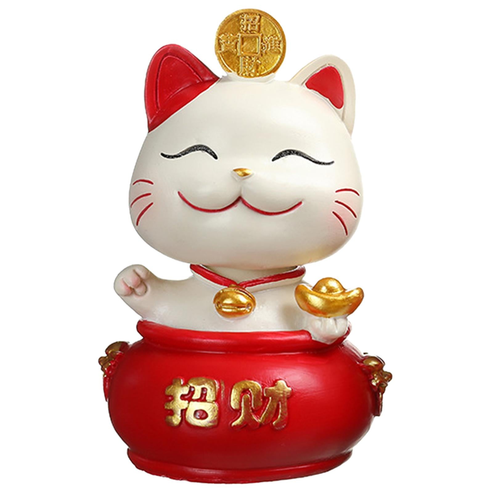Funny Solar Chubby Lucky Cat Bobble Head Doll for Car Dashboard Decoration