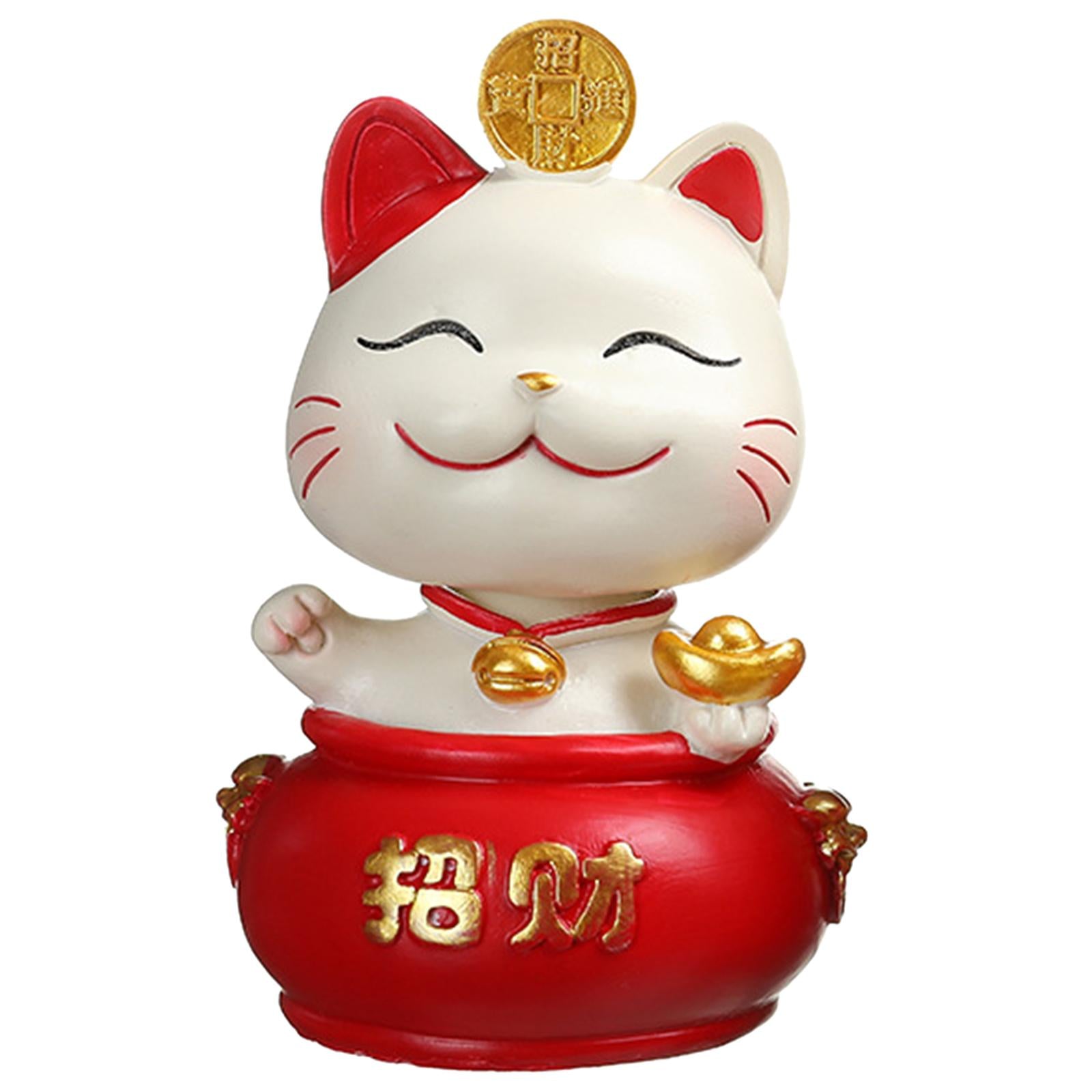 Funny Solar Chubby Lucky Cat Bobble Head Doll for Car Dashboard Decoration
