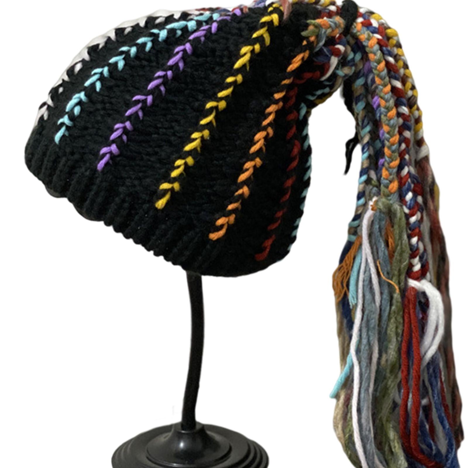 Creative Knit Wig Hat Winter Warm Wig Beanie for Winter Costume