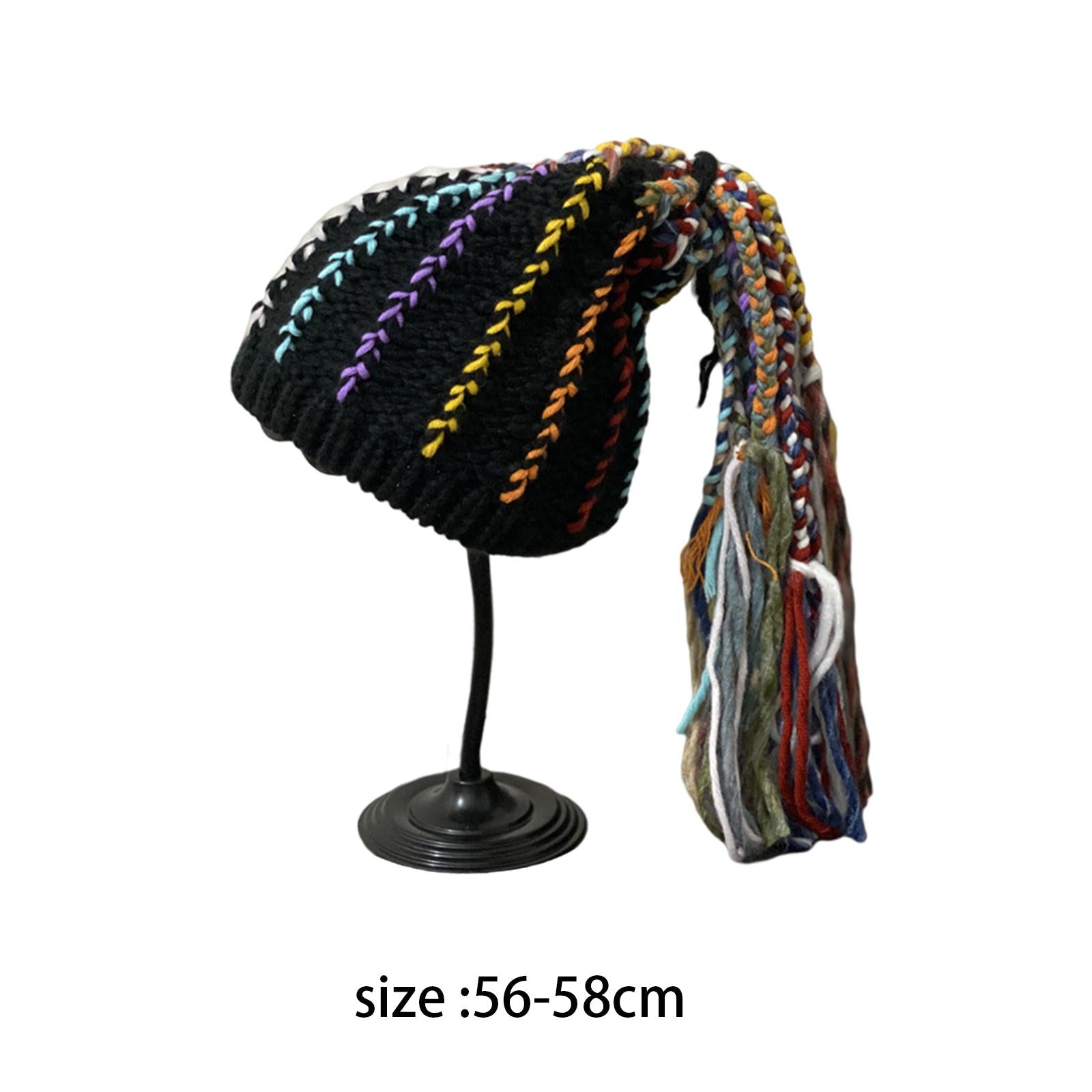 Creative Knit Wig Hat Winter Warm Wig Beanie for Winter Costume