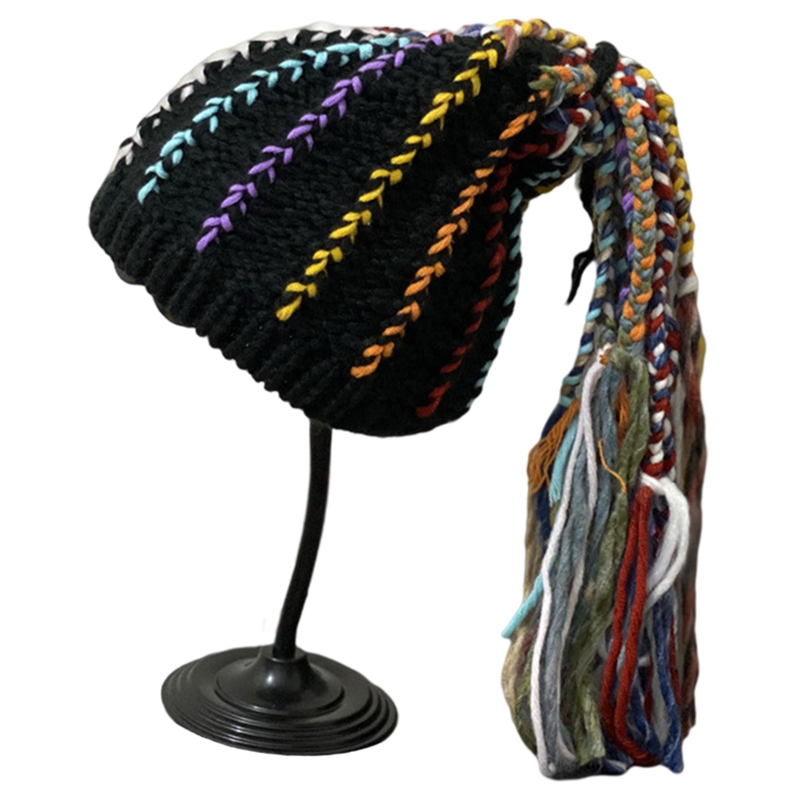 Creative Knit Wig Hat Winter Warm Wig Beanie for Winter Costume