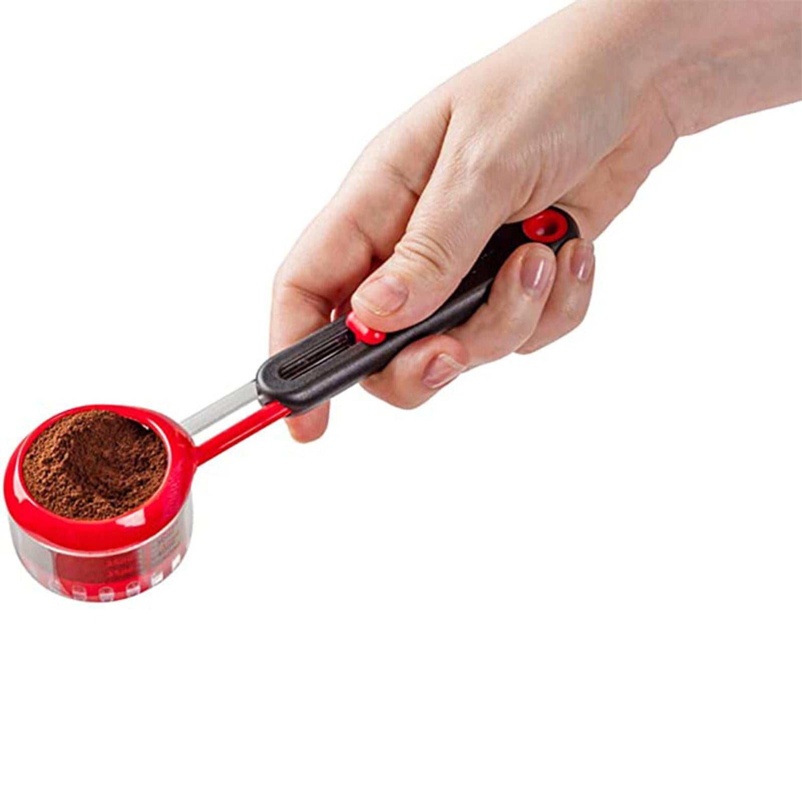 Multipurpose Adjustable Measuring Spoon with Scale for Cooking Baking Tool Red