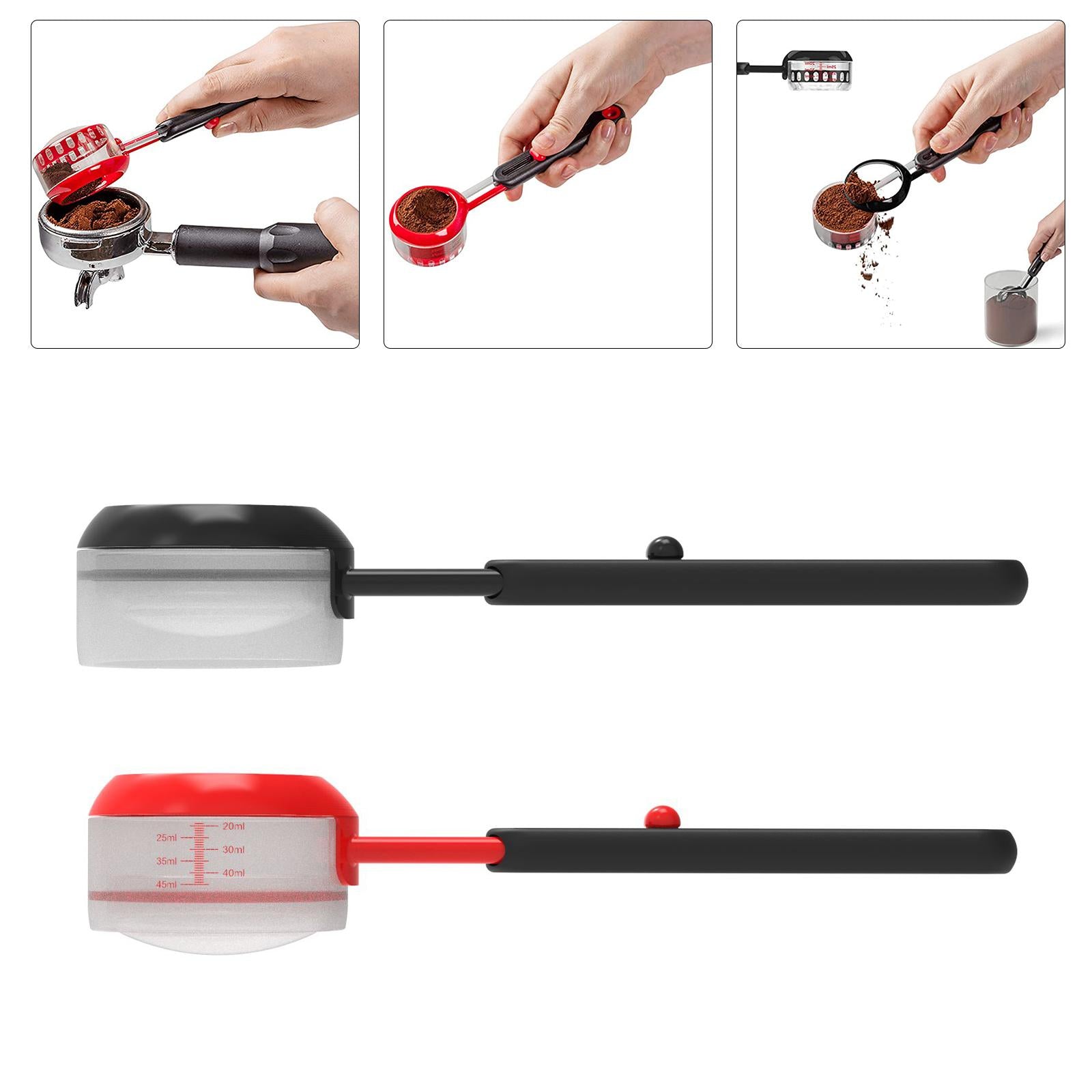 Multipurpose Adjustable Measuring Spoon with Scale for Cooking Baking Tool Red