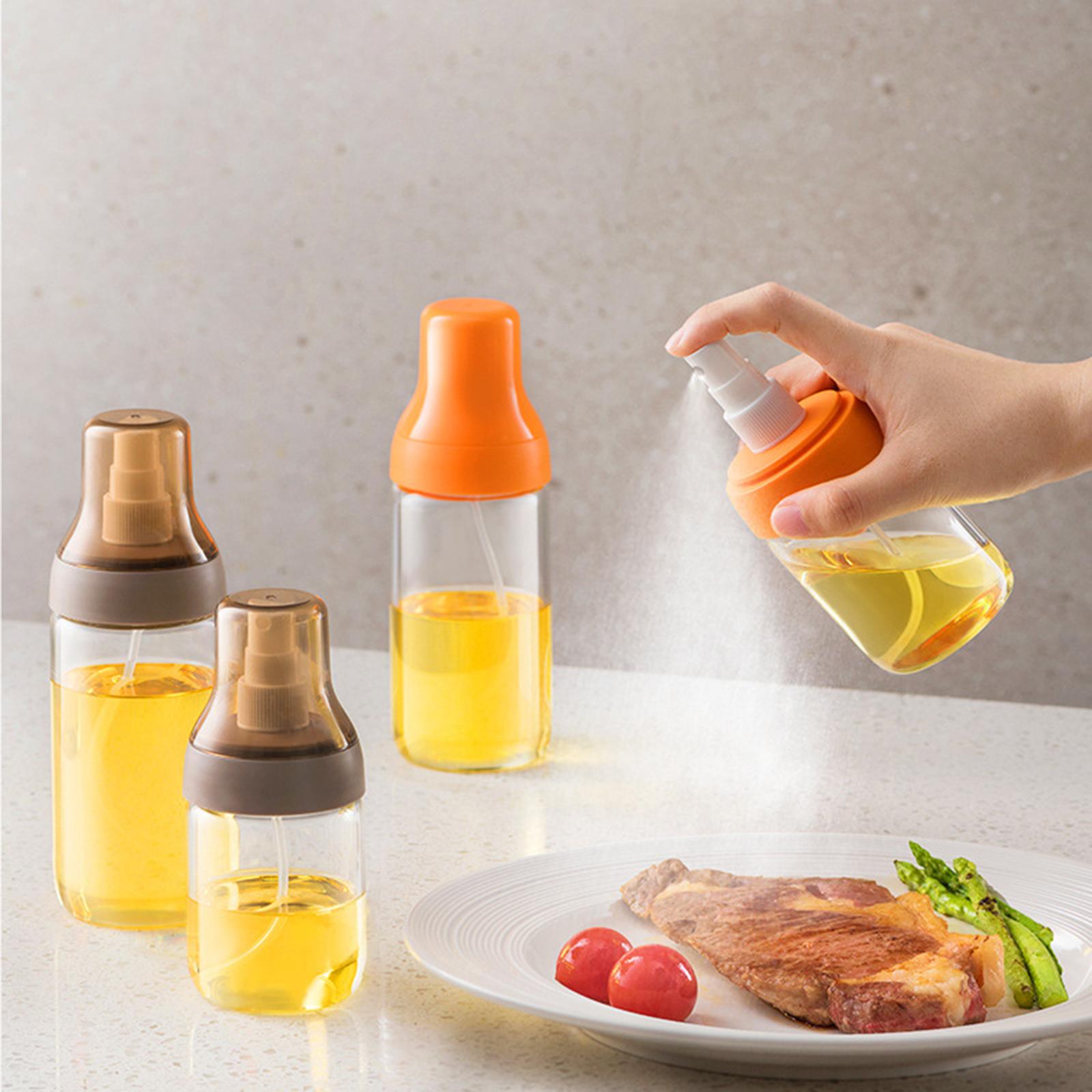 Portable Glass Oil Sprayer Kitchen Supplies for Barbecue Vinegar Sauce 125ML brown