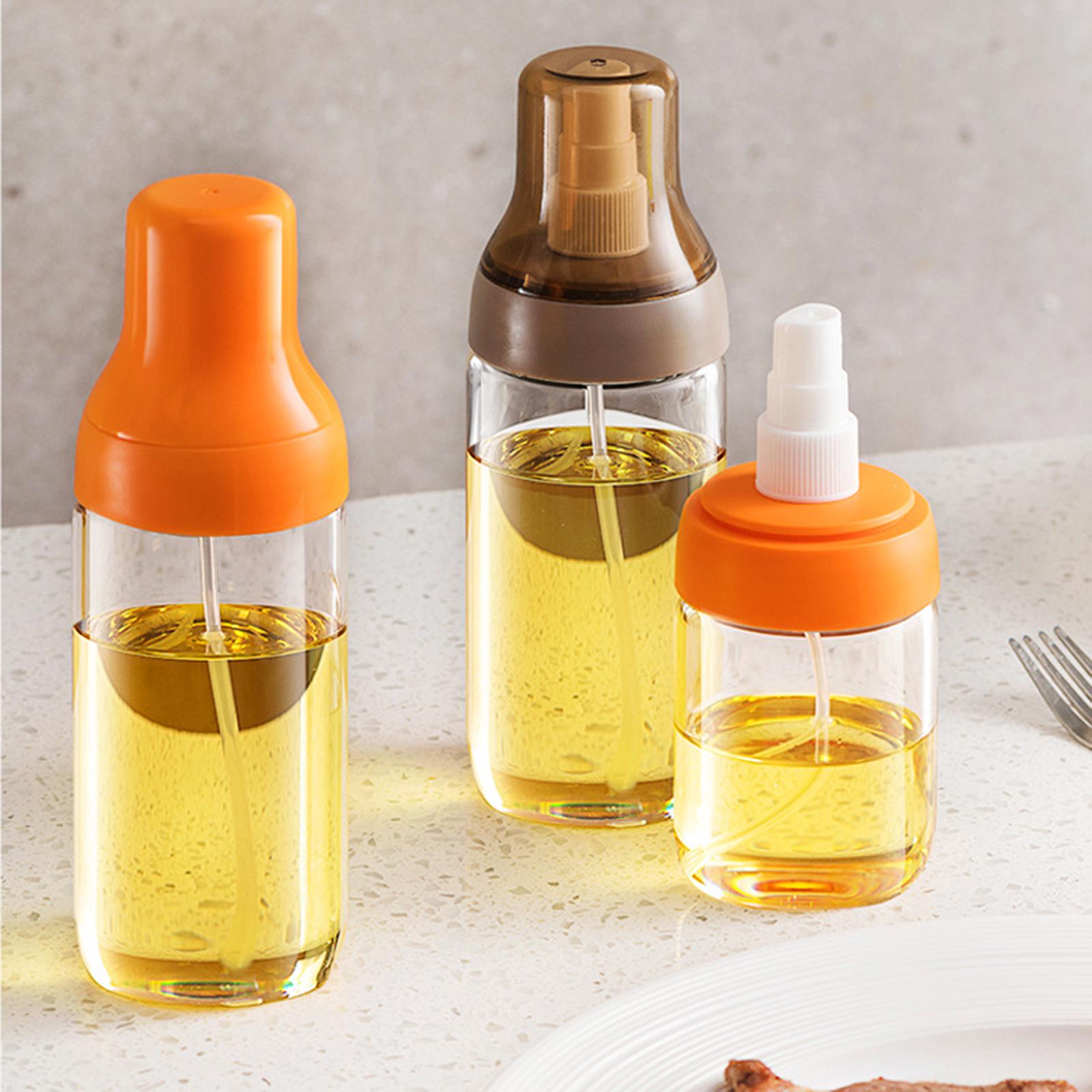 Portable Glass Oil Sprayer Kitchen Supplies for Barbecue Vinegar Sauce 250ML orange