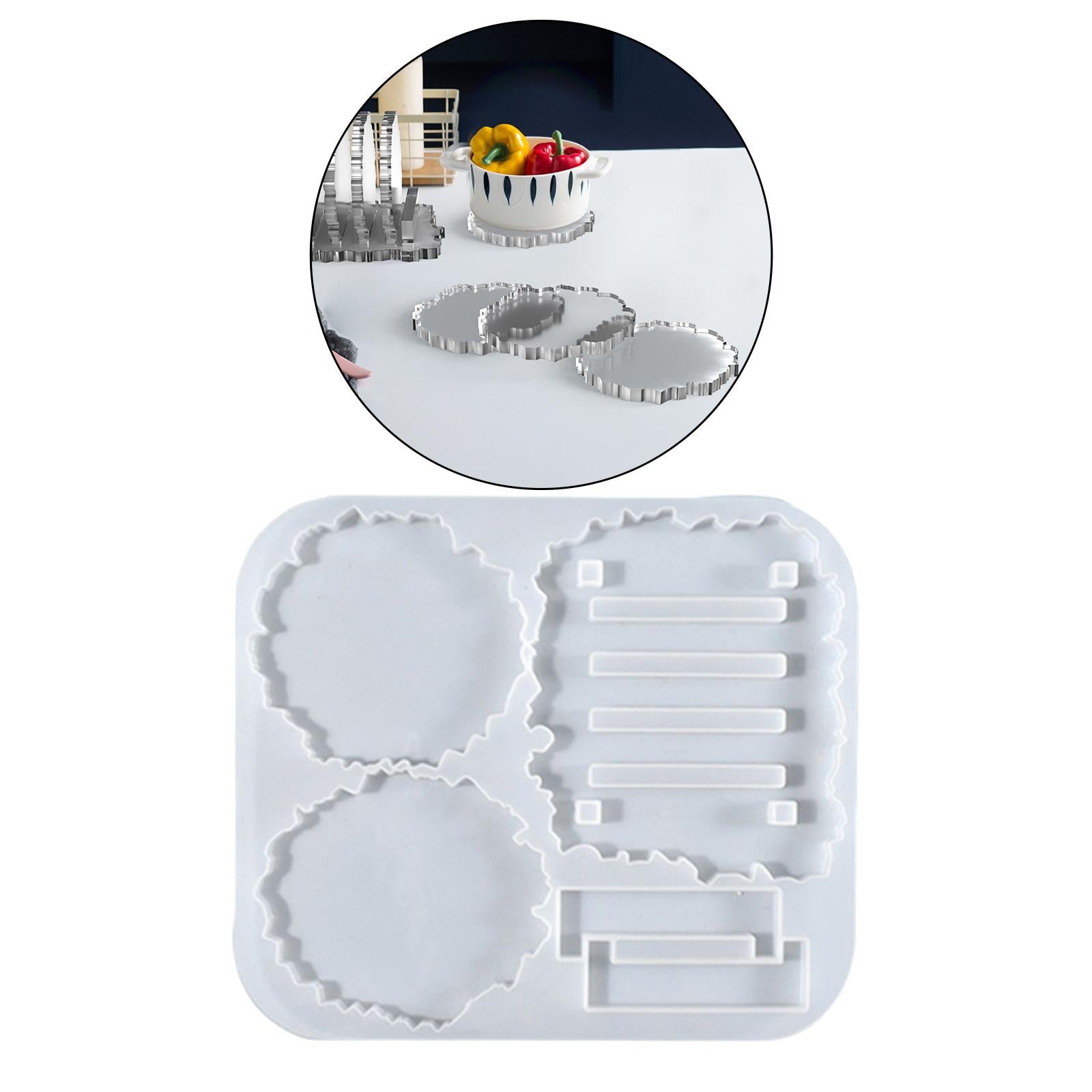 Epoxy Resin Coaster Casting Mold DIY Crafts 8.6x7.6x0.4inch Durable Material