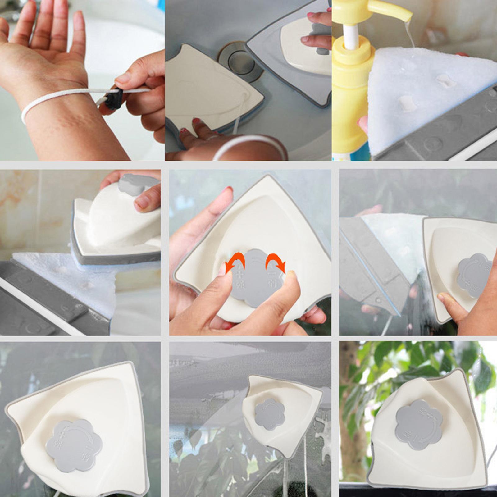 Magnetic Window Cleaner for Glass Washing Household Supplies Window Glass Grey Orange