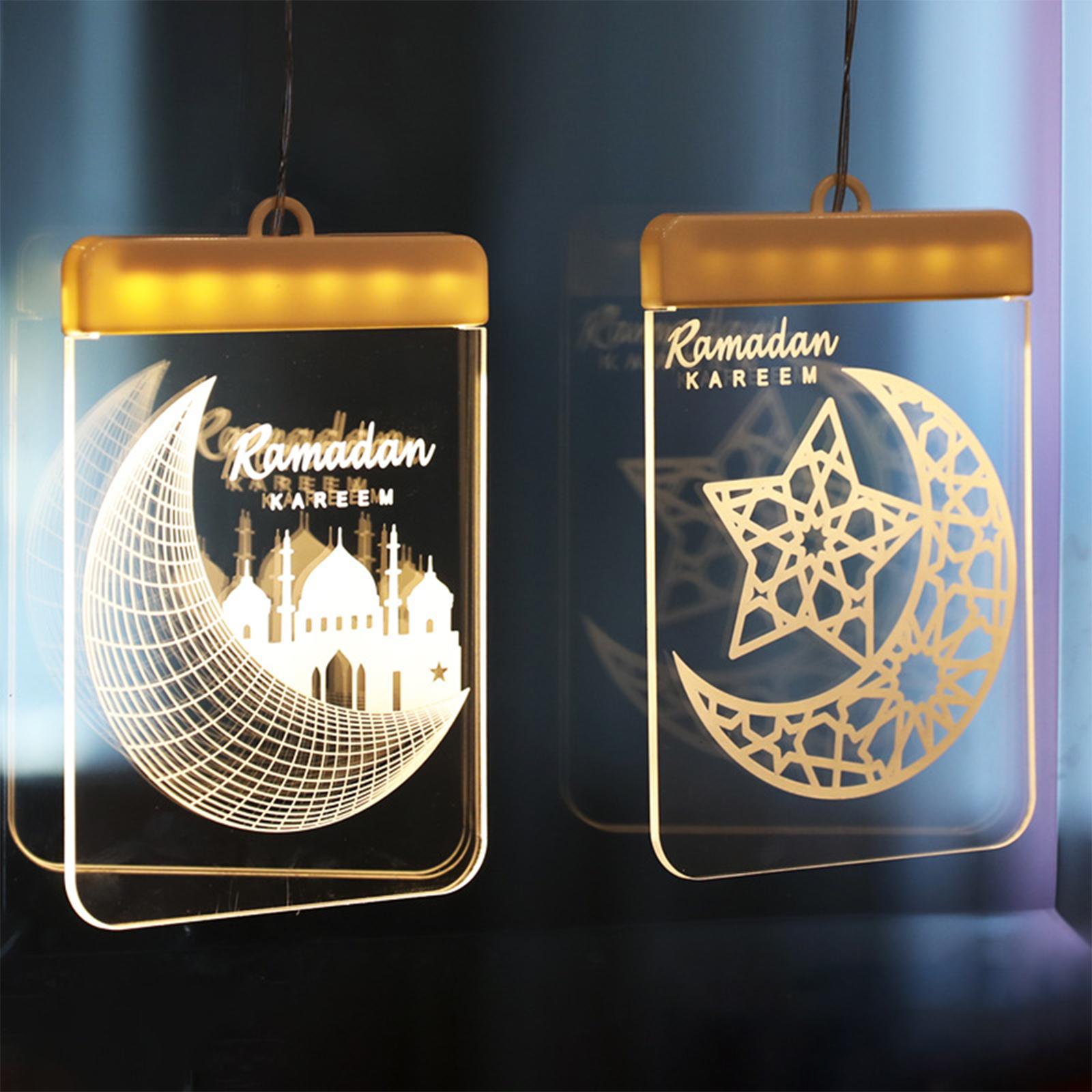 Ramadan Eid Moon LED Lamp Festival Light Battery Powered Home Decor Castle