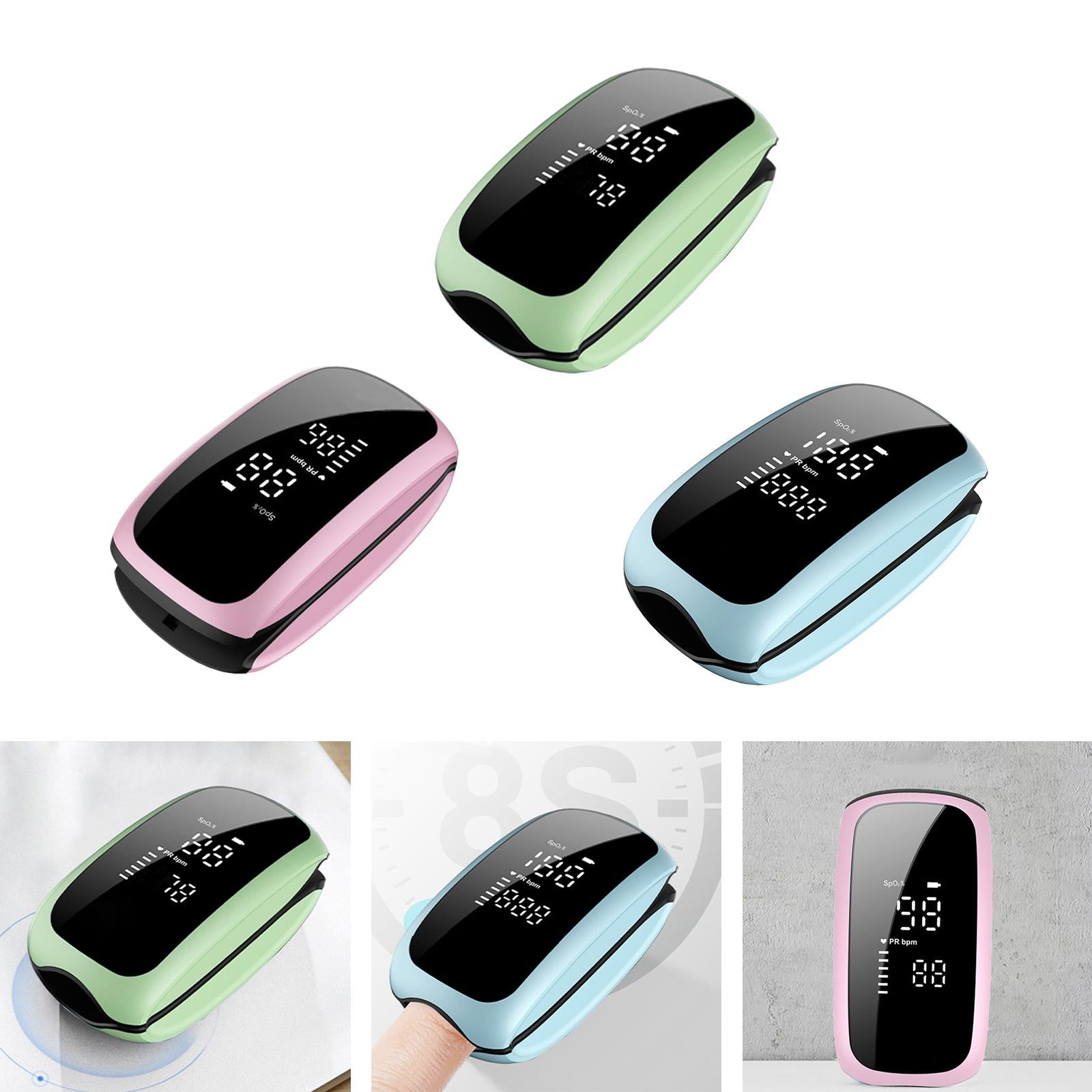 Portable Fingertip Pulse Oximeter Blood Oxygen Saturation Monitor  Blue