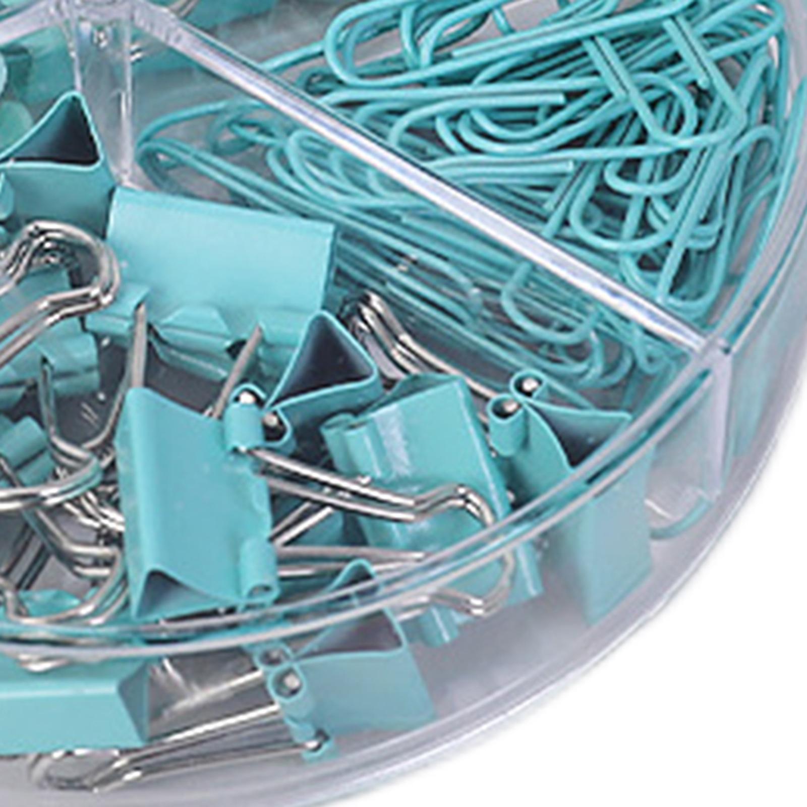 Small Binder Clips with Separately Stored Box for Home Document Supplies Blue
