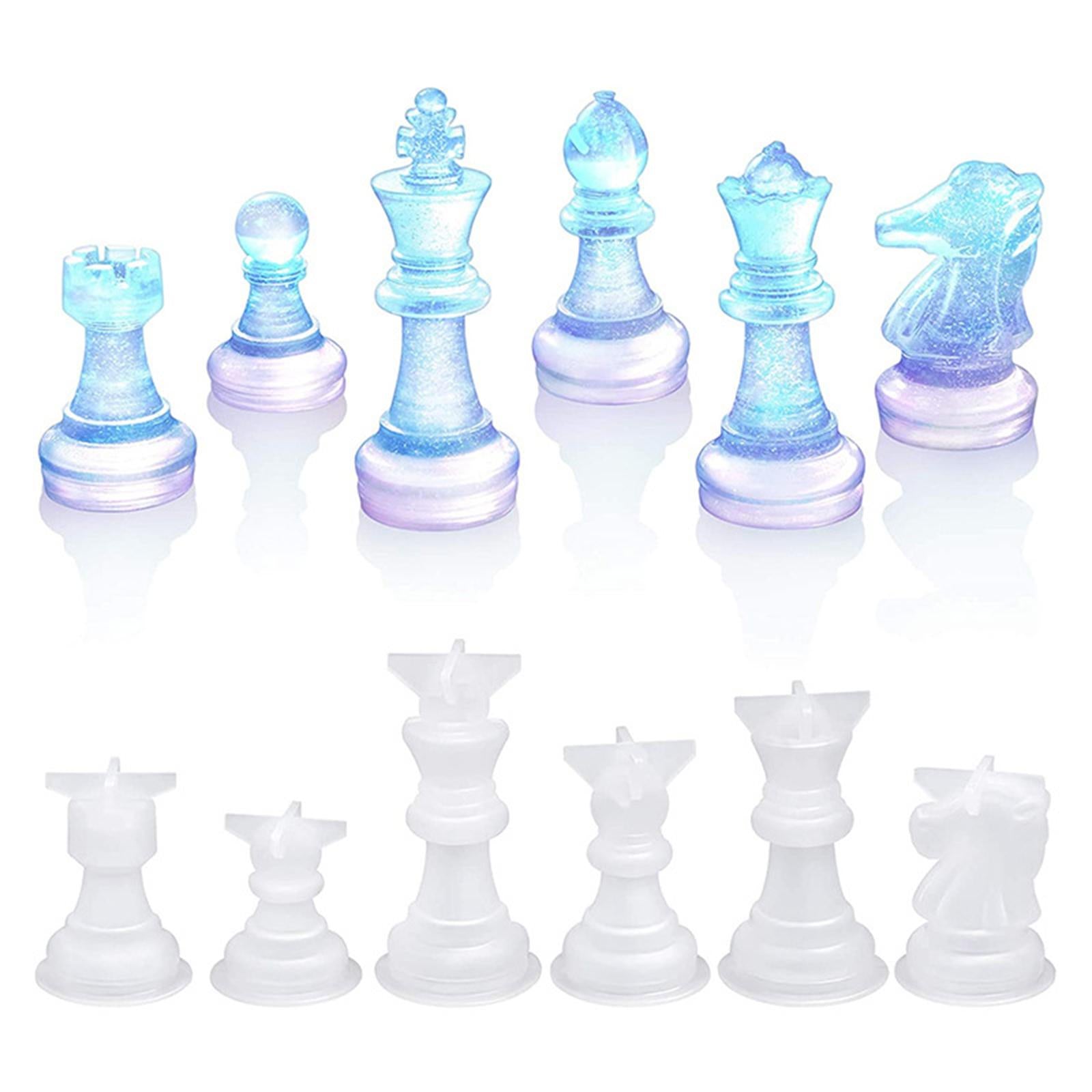 6xInternational Chess Pieces Resin Epoxy Mold Silicone Jewelry Casting Mould