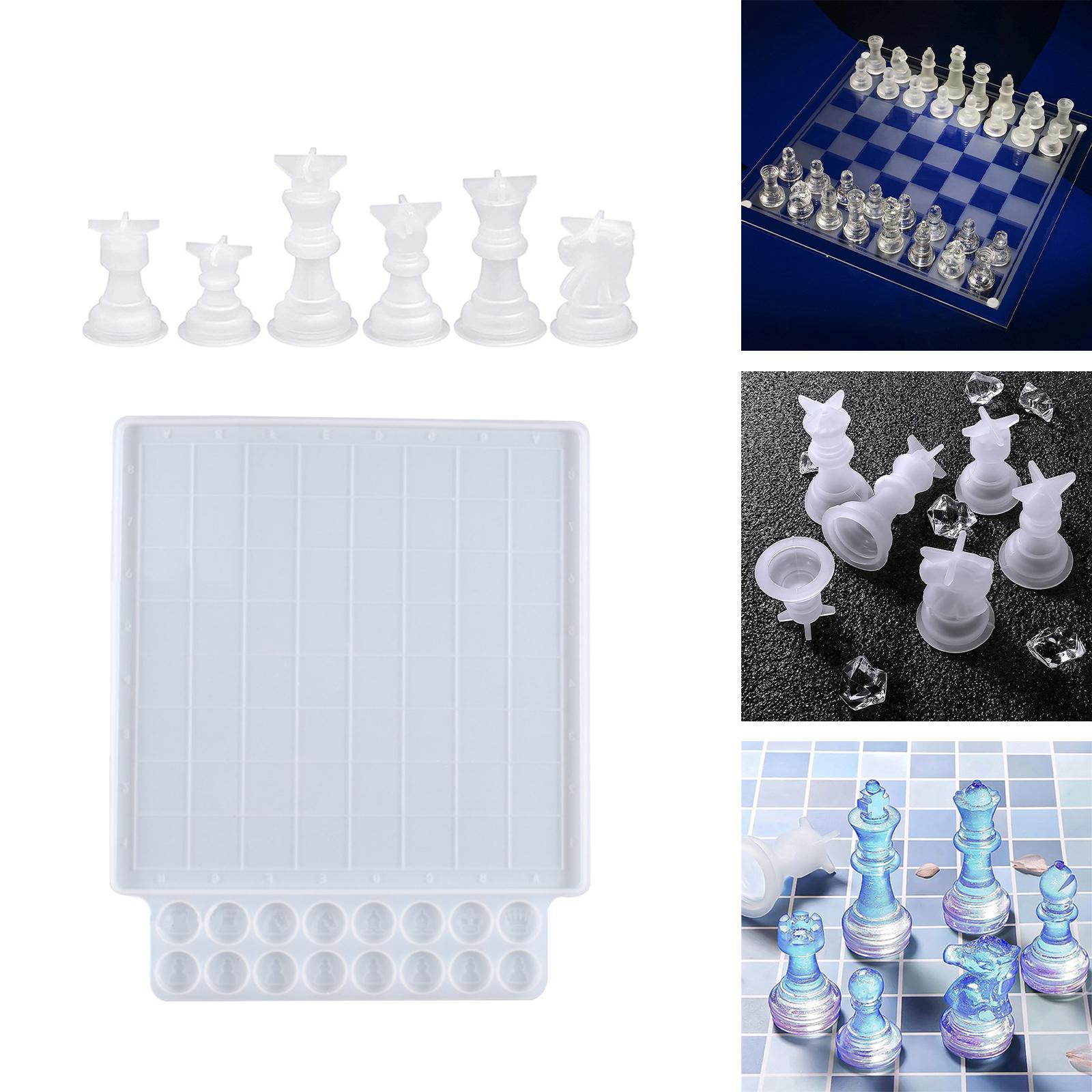 6xInternational Chess Pieces Resin Epoxy Mold Silicone Jewelry Casting Mould