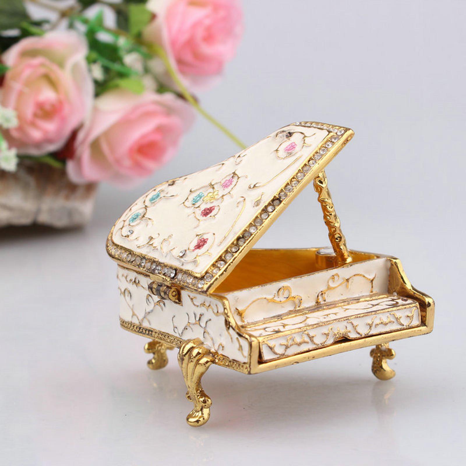 Classic Piano Model Musical Boxes Educational Toy Home Decor  White