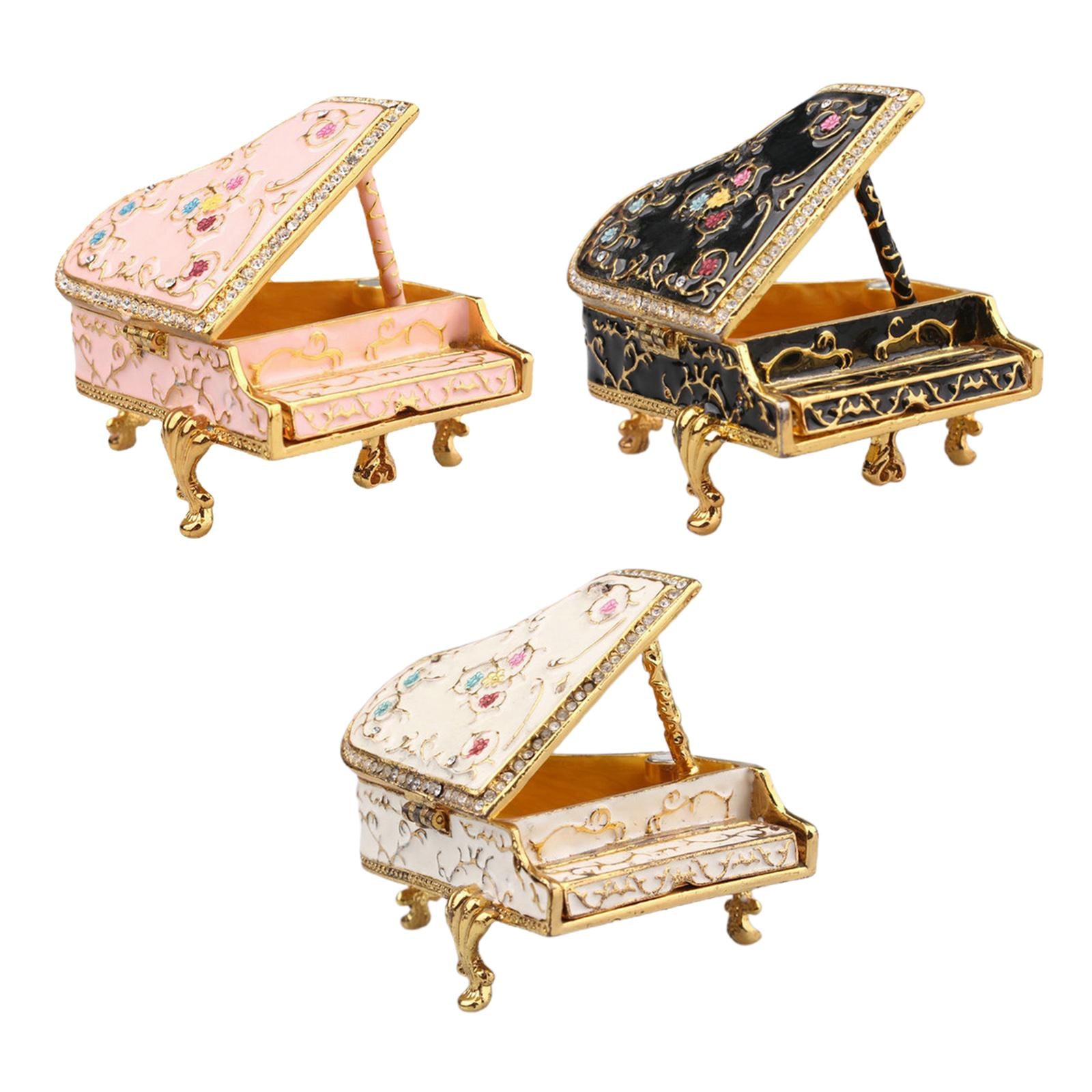 Classic Piano Model Musical Boxes Educational Toy Home Decor  White