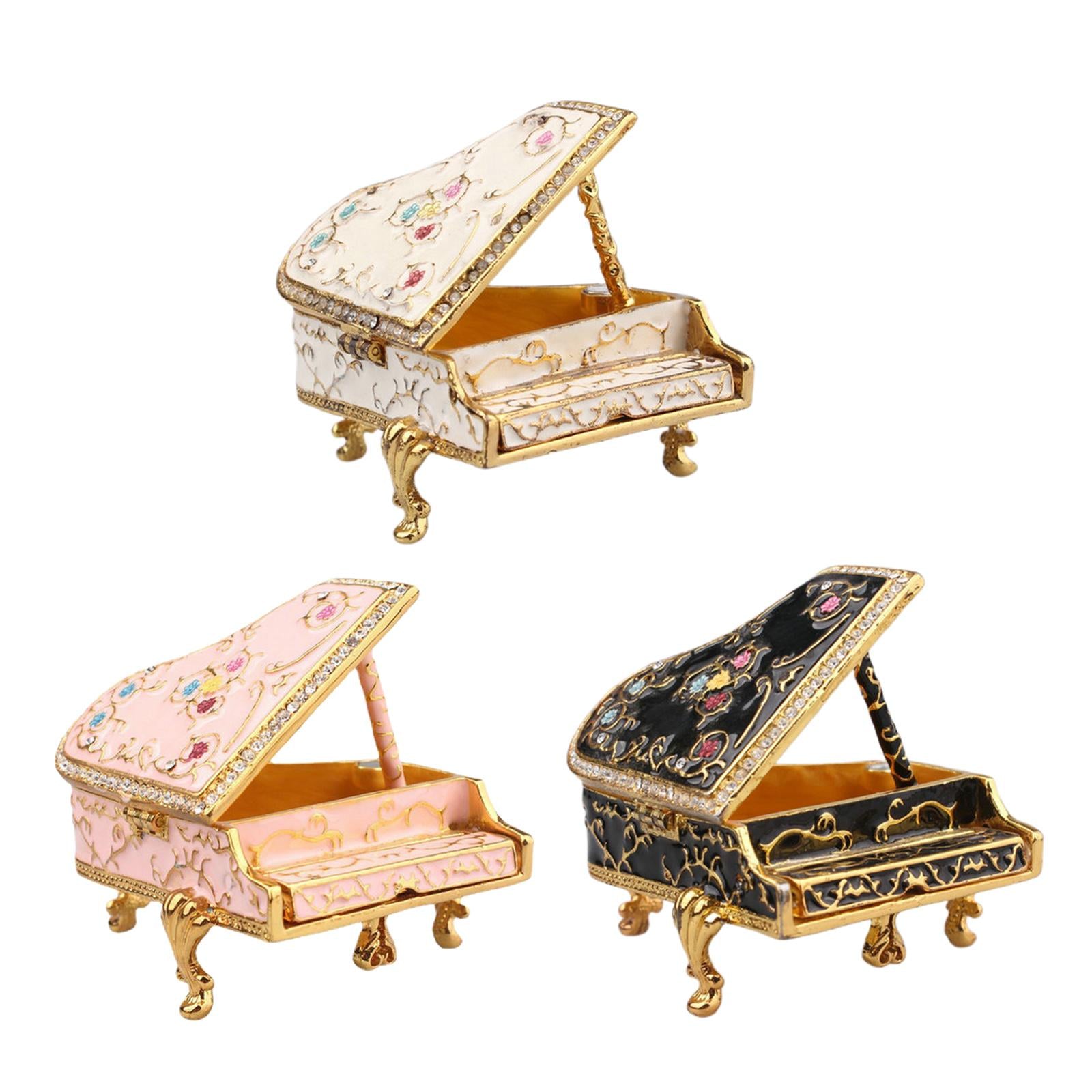 Classic Piano Model Musical Boxes Educational Toy Home Decor  White