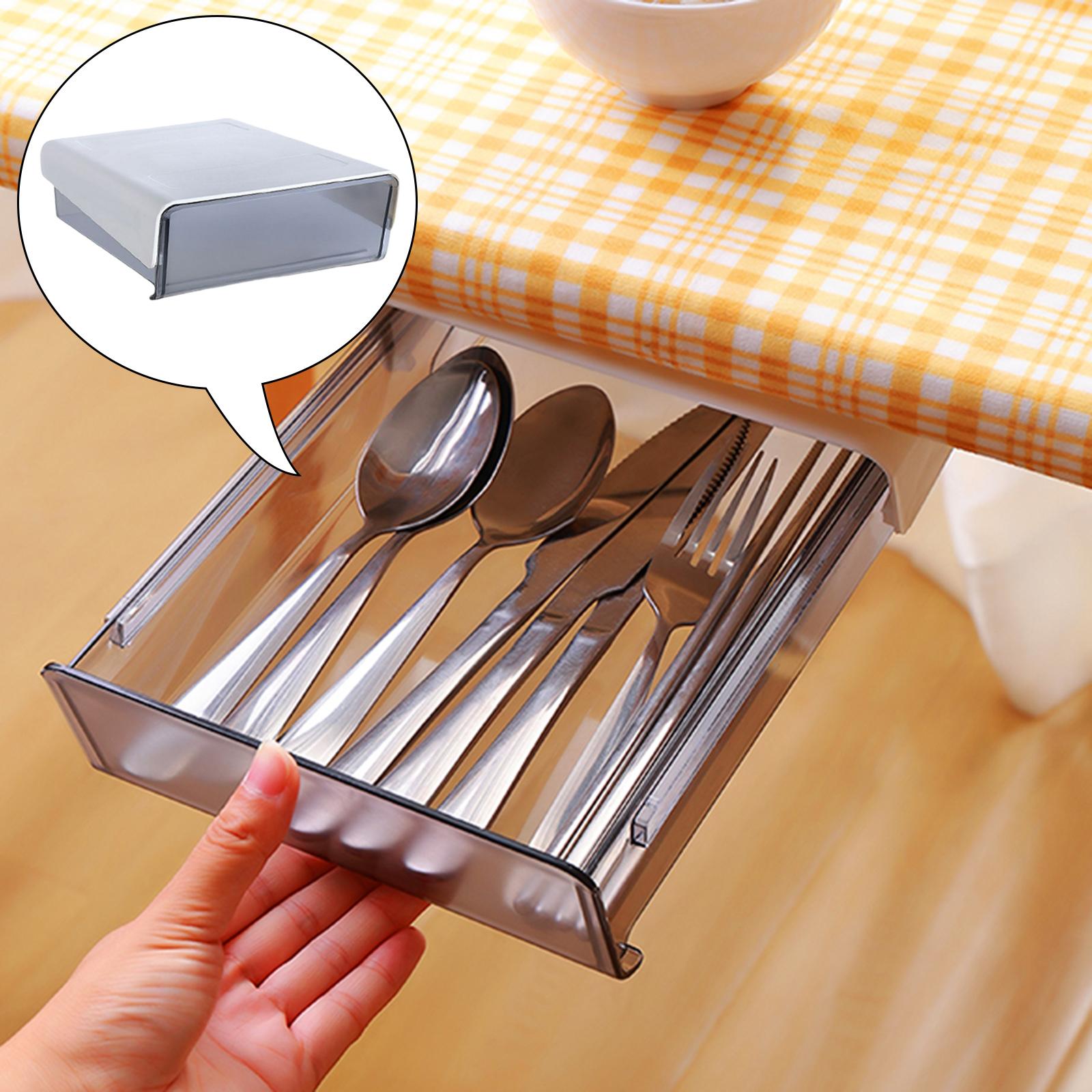 Under Table Drawer with Smooth Sliding Track for Makeup Small black