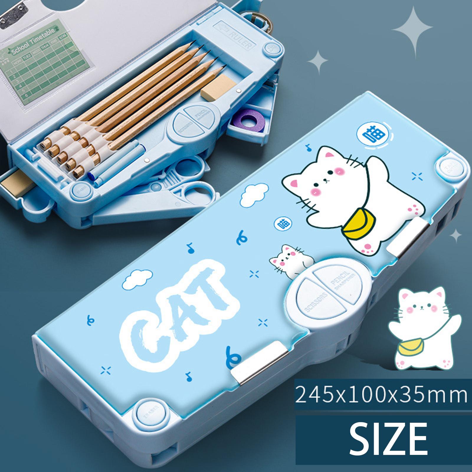 Cute Pencil Box Pencil Case for Student Gift School Supplies Middle School Lucky Cat