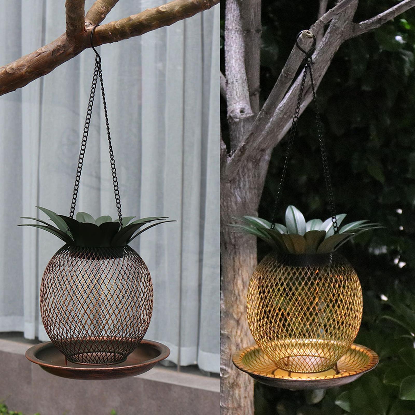 Heavy Duty Bird Feeder with LED Light Metal Frame for Patio Garden Decor