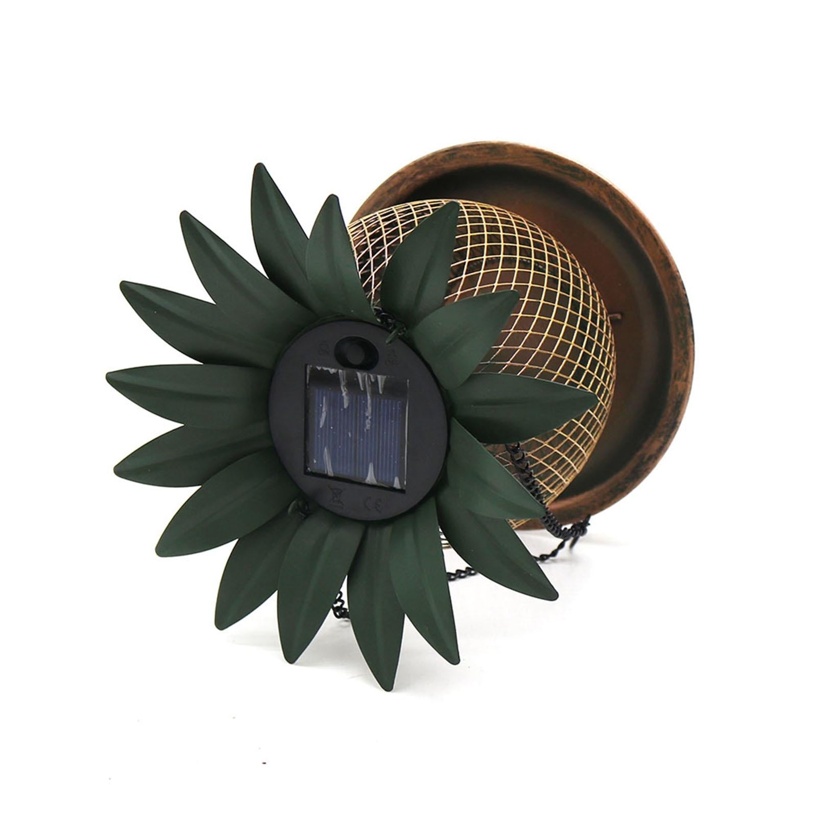 Heavy Duty Bird Feeder with LED Light Metal Frame for Patio Garden Decor