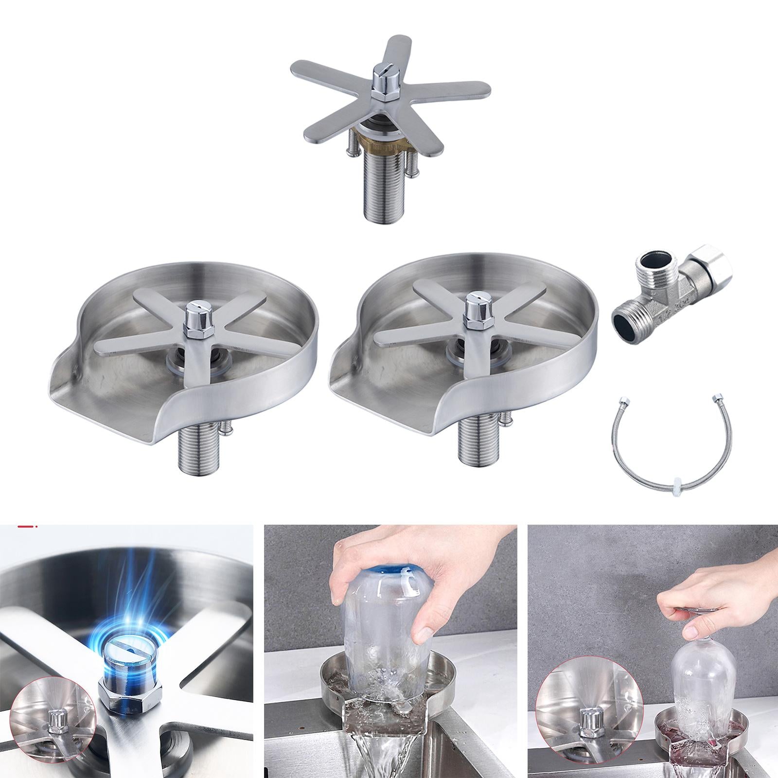 Kitchen Glass Rinser Bar Sink Cleaner Cup Washer Glass Rinser